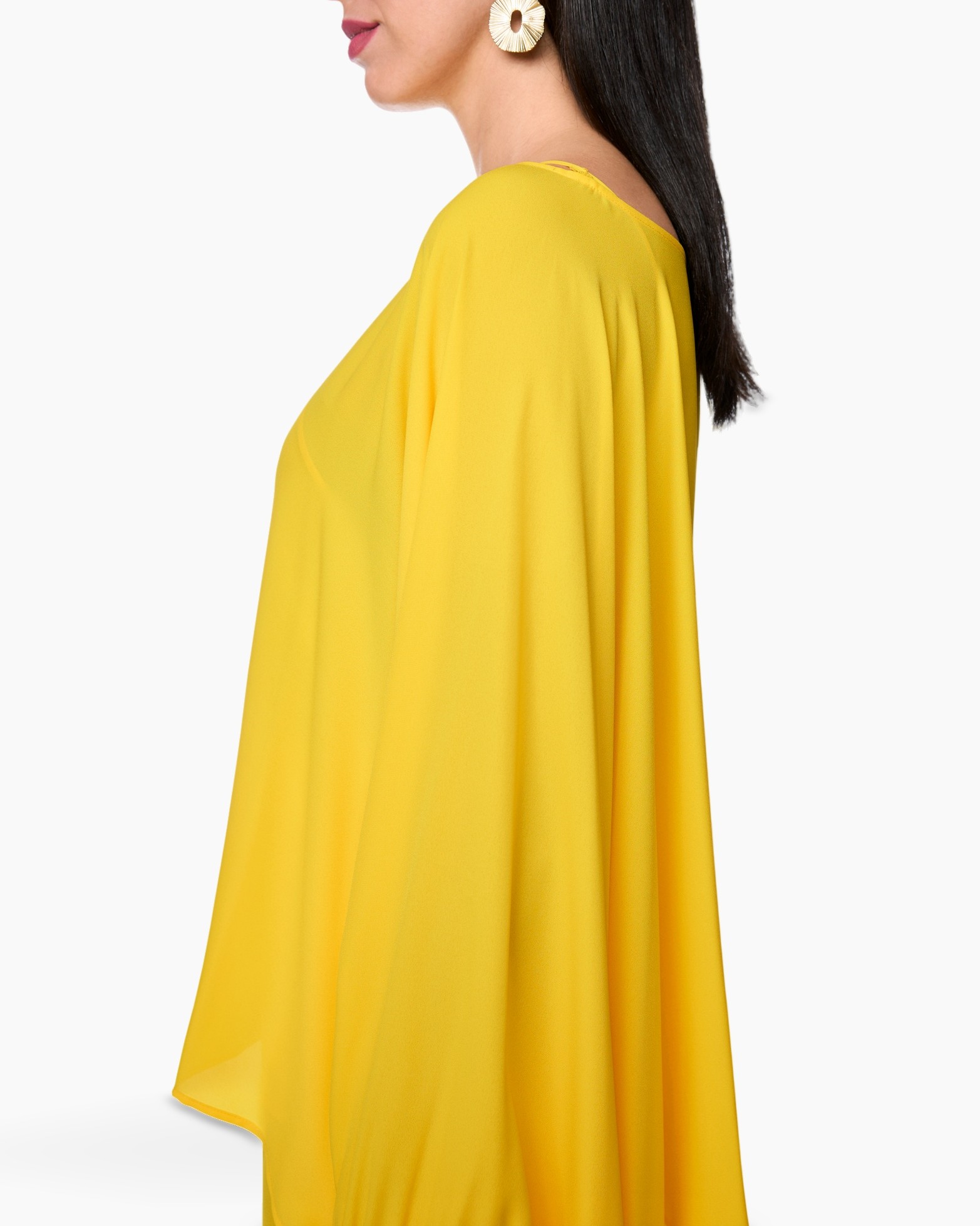 yellow, cape, poncho, sleeve-less, garment