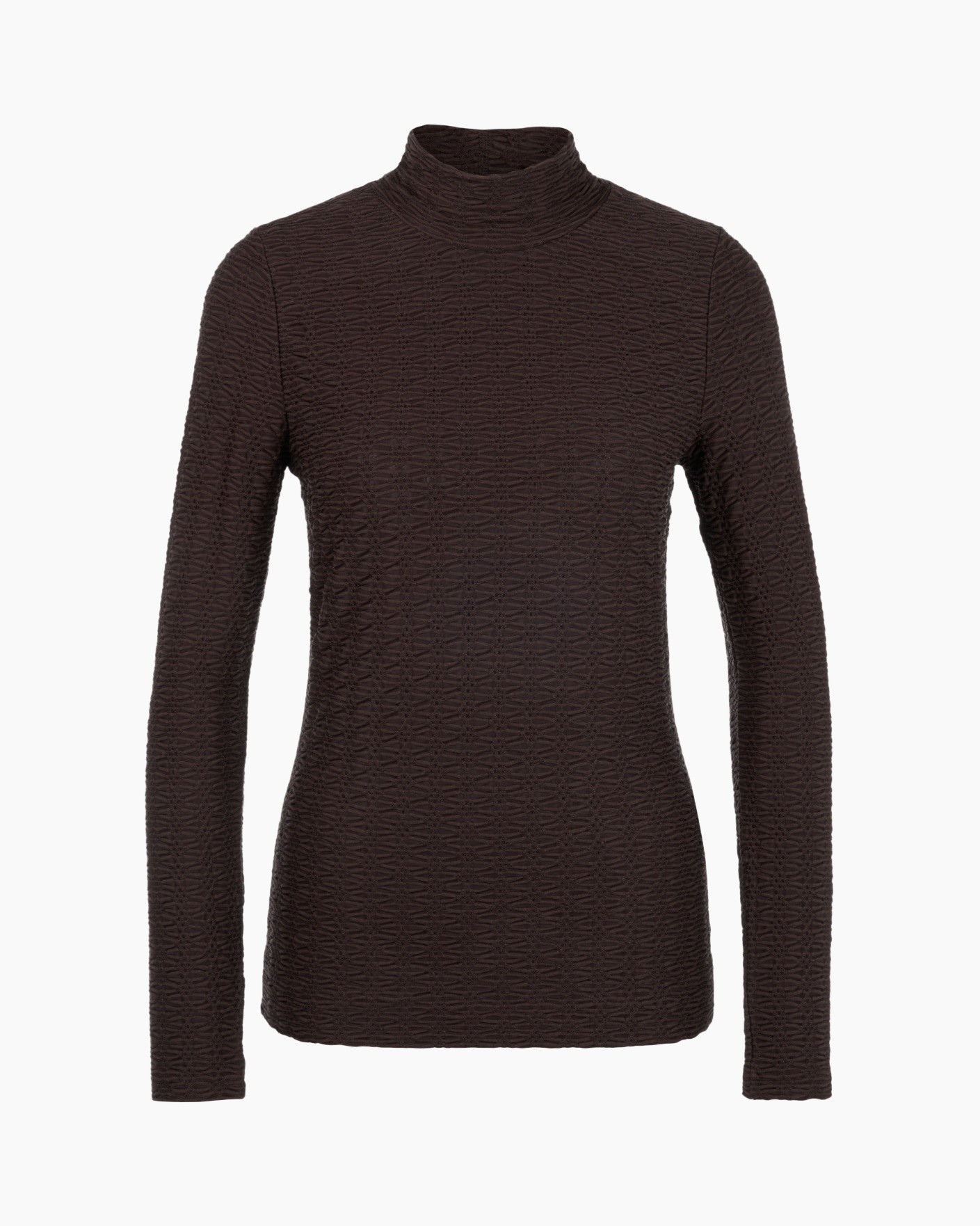 turtleneck, knit, brown, long-sleeve, patterned