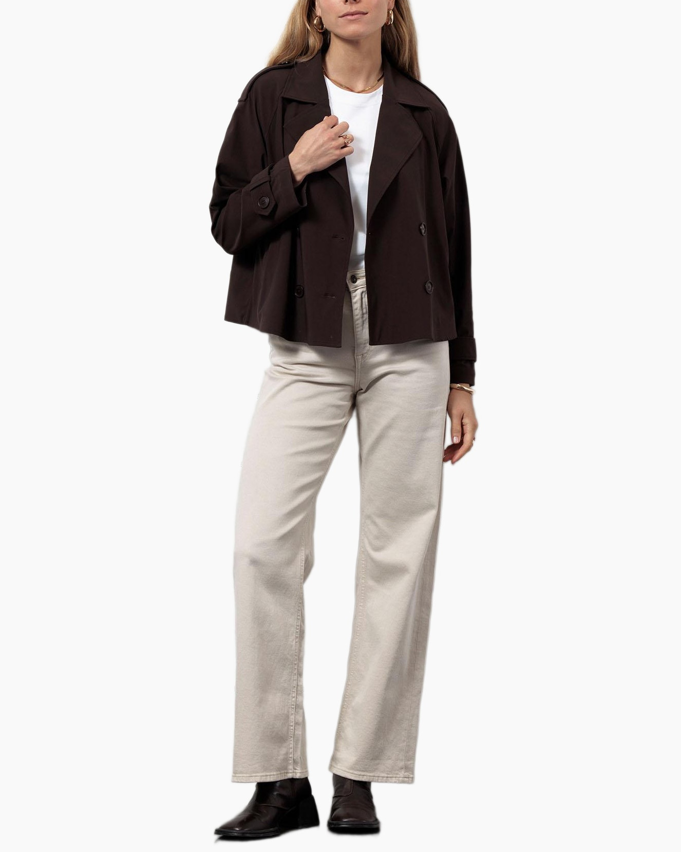 Mantel Cato Bonded Trenchcoat Donker Bruin