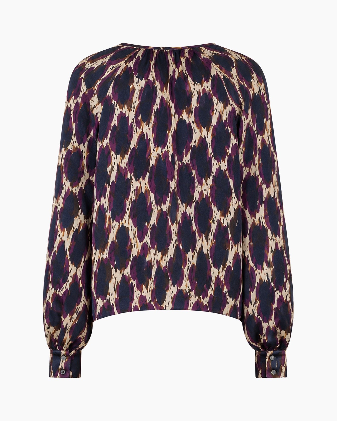 blouse, long sleeves, print, leopard, purple