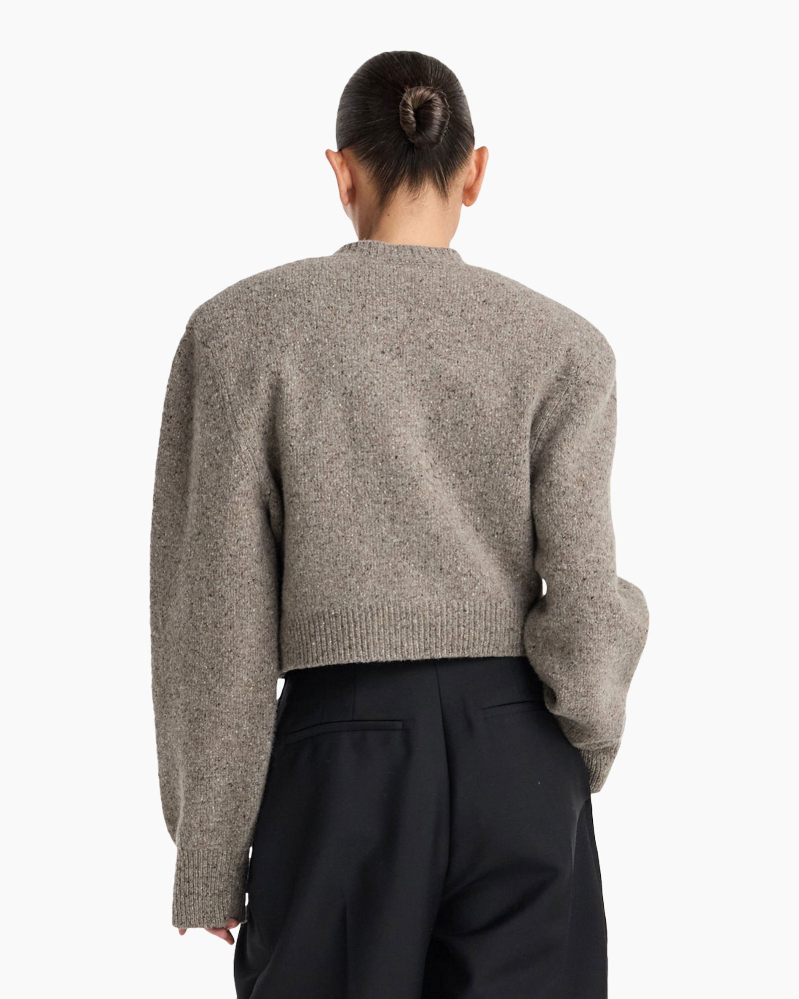 cardigan, knit, button-down, beige, cropped