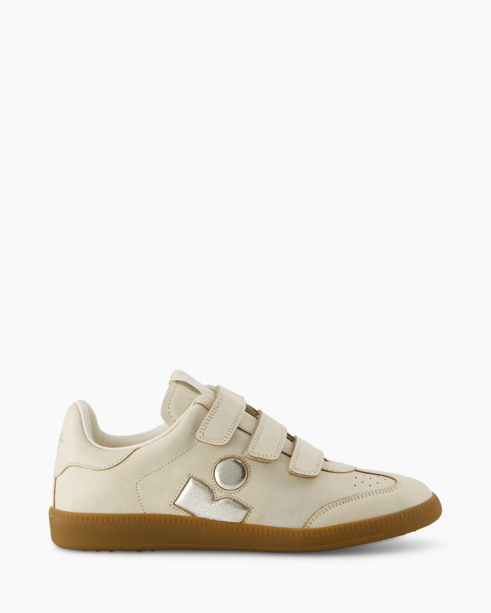 sneaker, velcro straps, beige, suede, gum sole