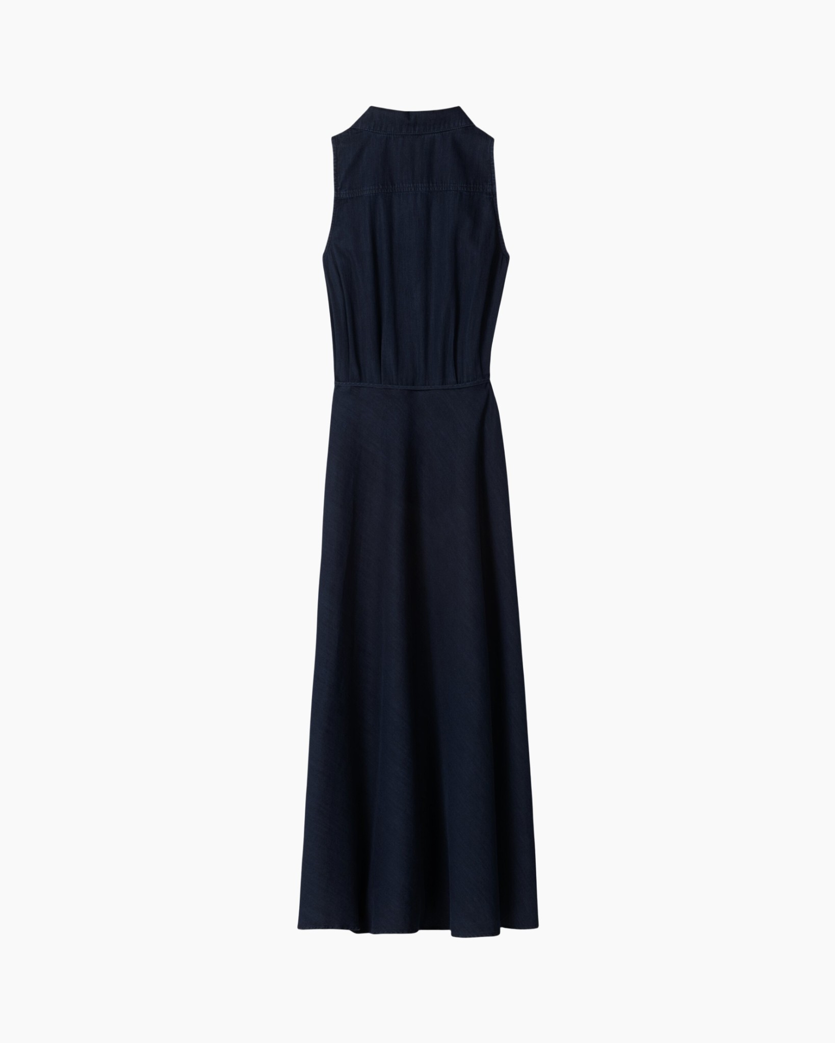 dress, maxi, sleeveless, navy, plain