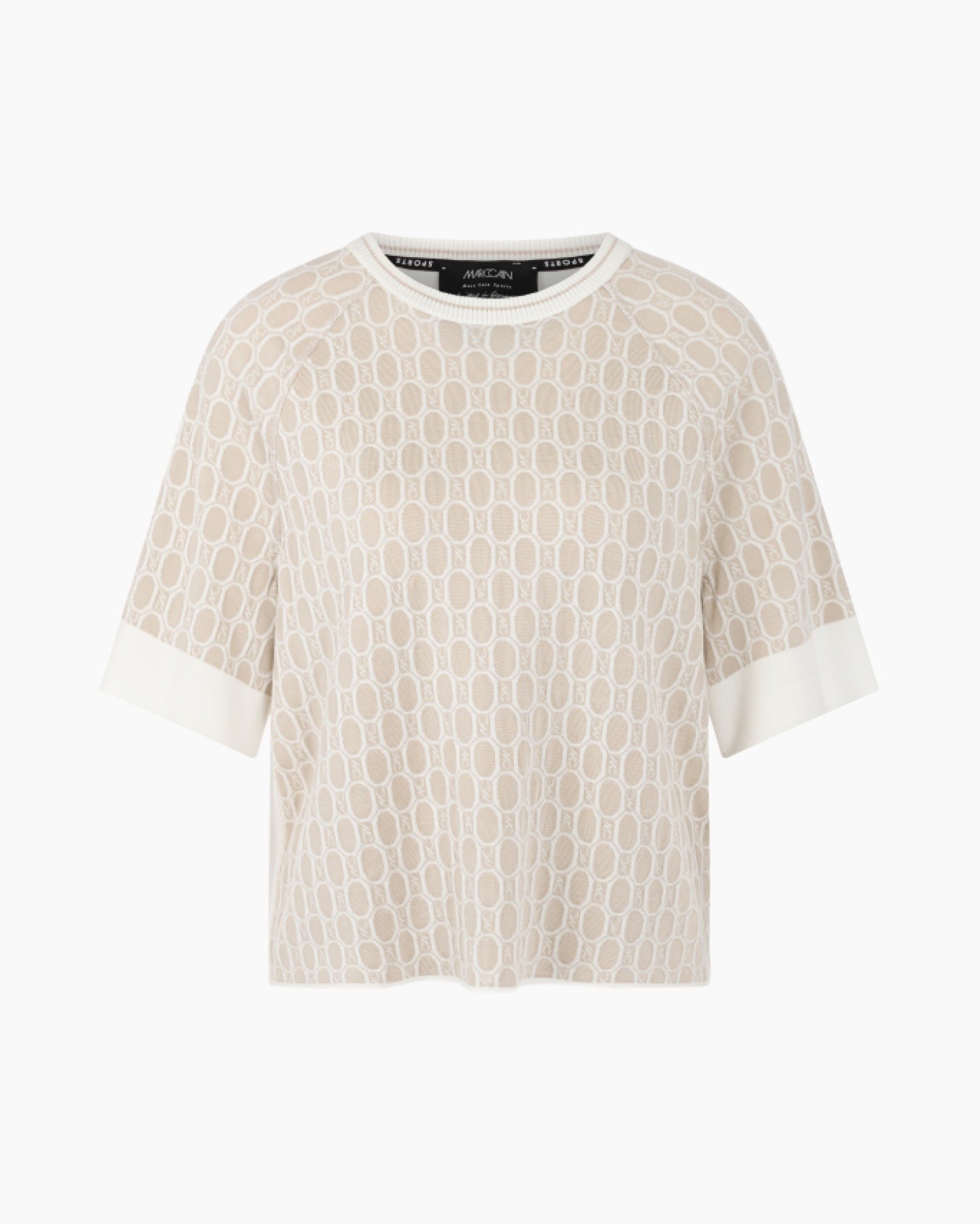 top, blouse, knit, beige, pattern