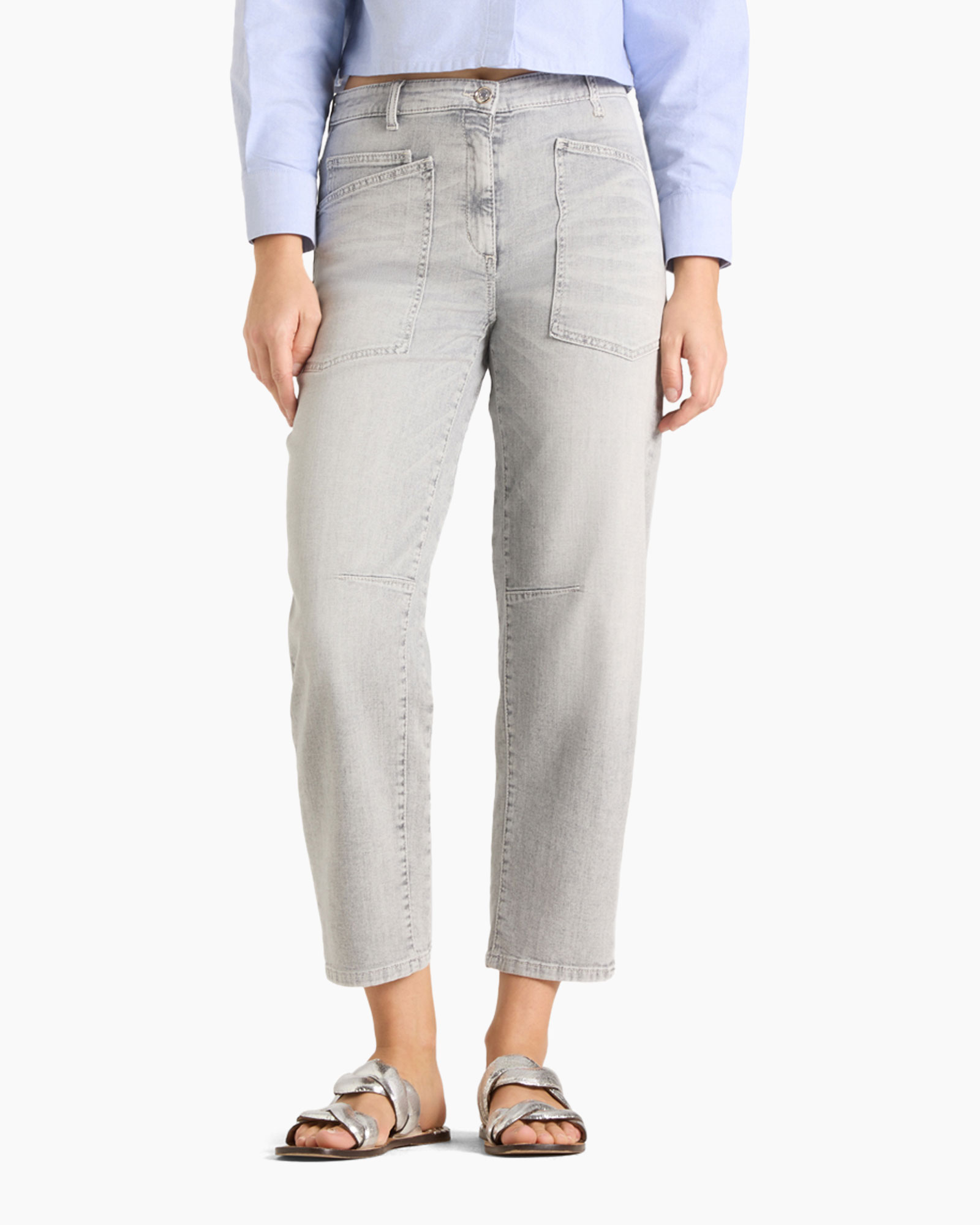 jeans, pants, light-wash, cropped, slim-fit