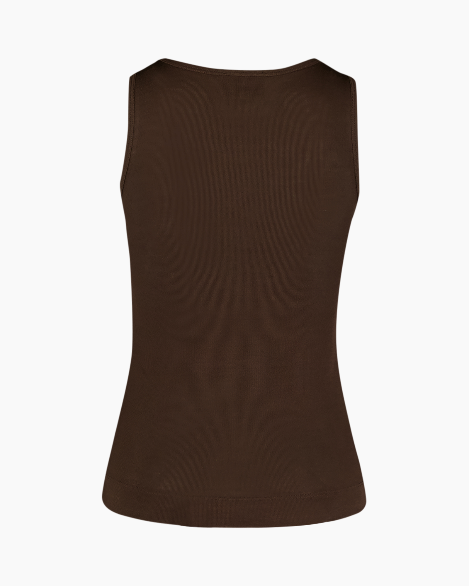 tank top, brown, sleeveless, knit, solid