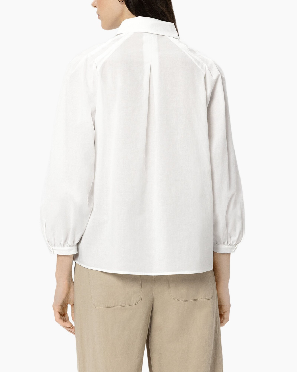 white shirt, button-down, collared, long-sleeve, broad-shoulder