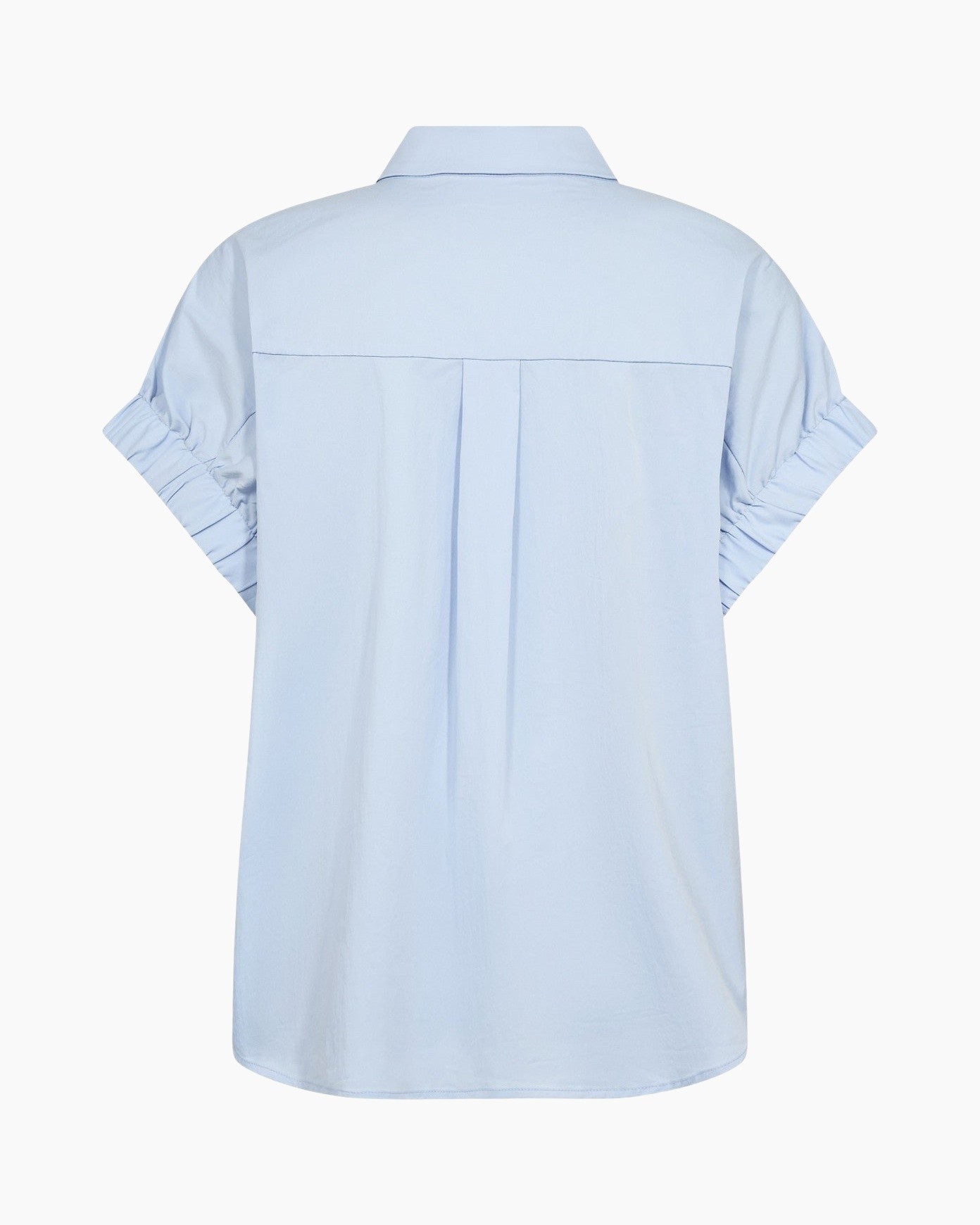 shirt, button-down, light blue, short sleeves, collared