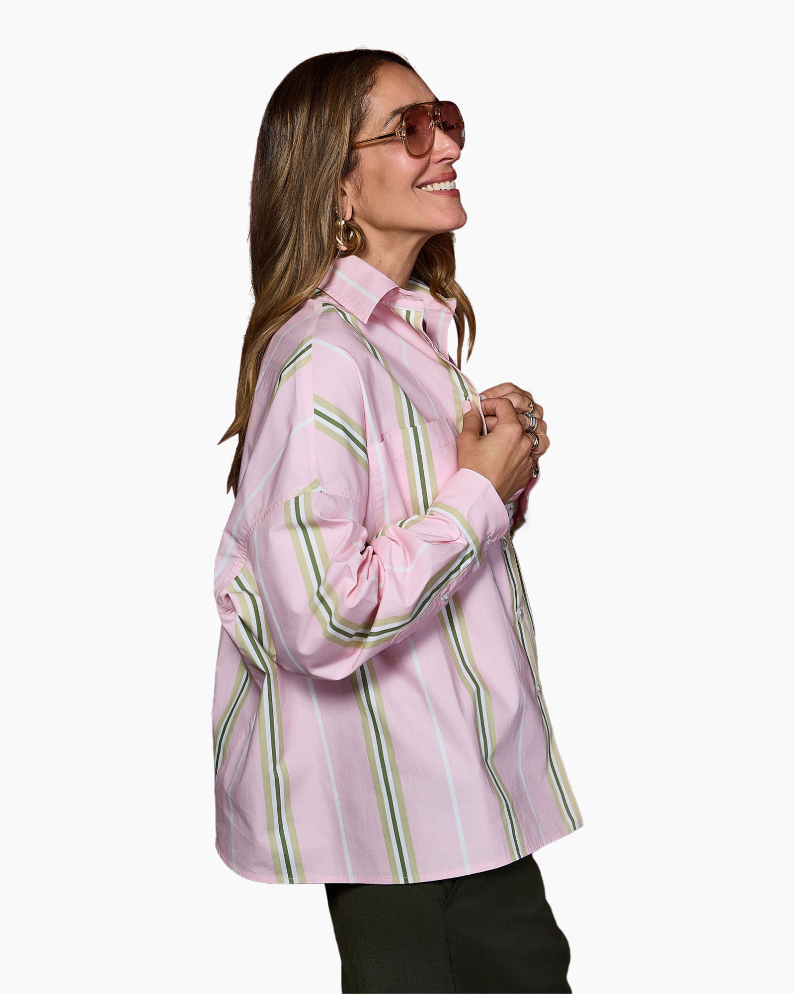 shirt, striped, pink, long-sleeve, button-down