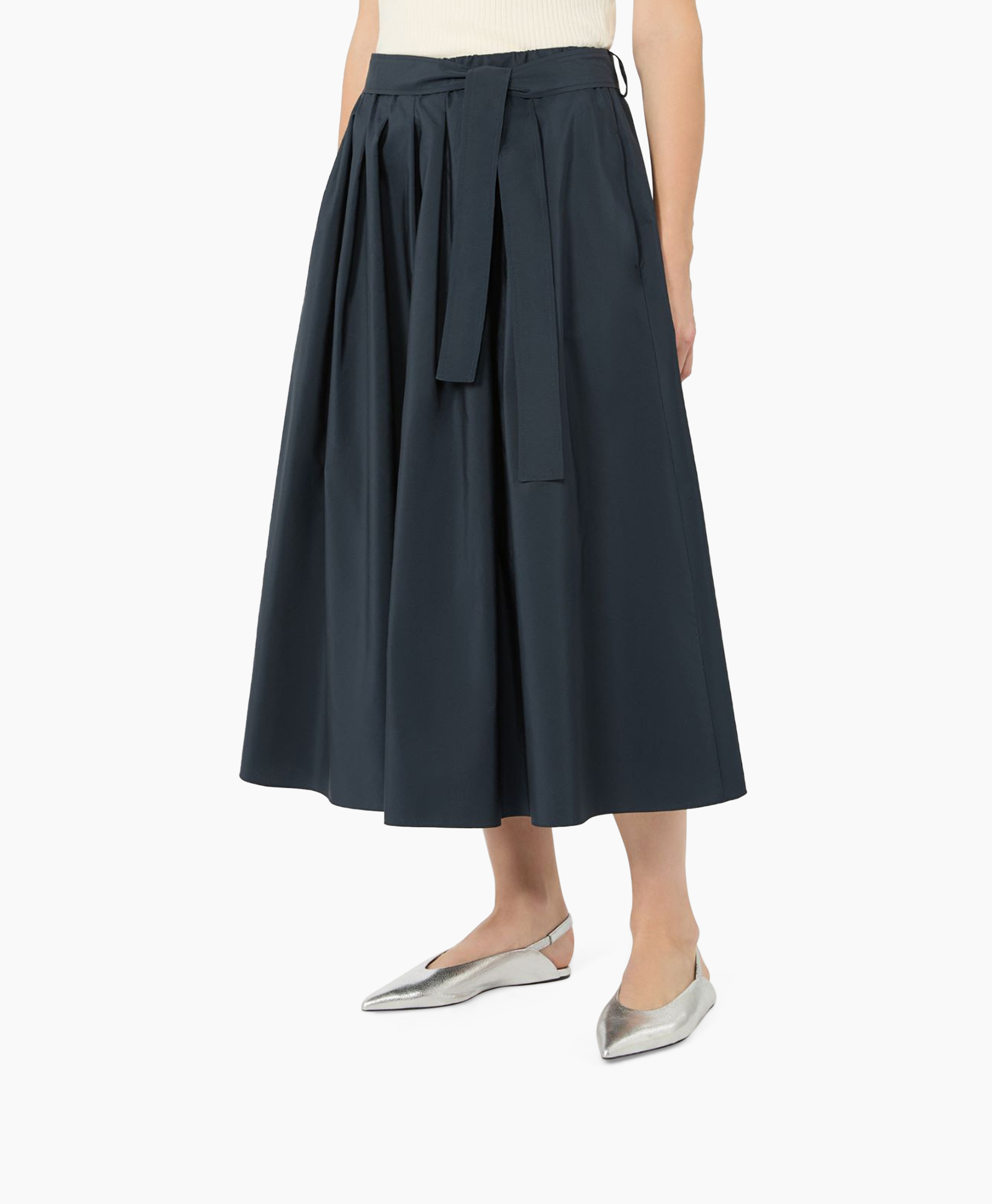 skirt, Midi, A-line, pleated, belted