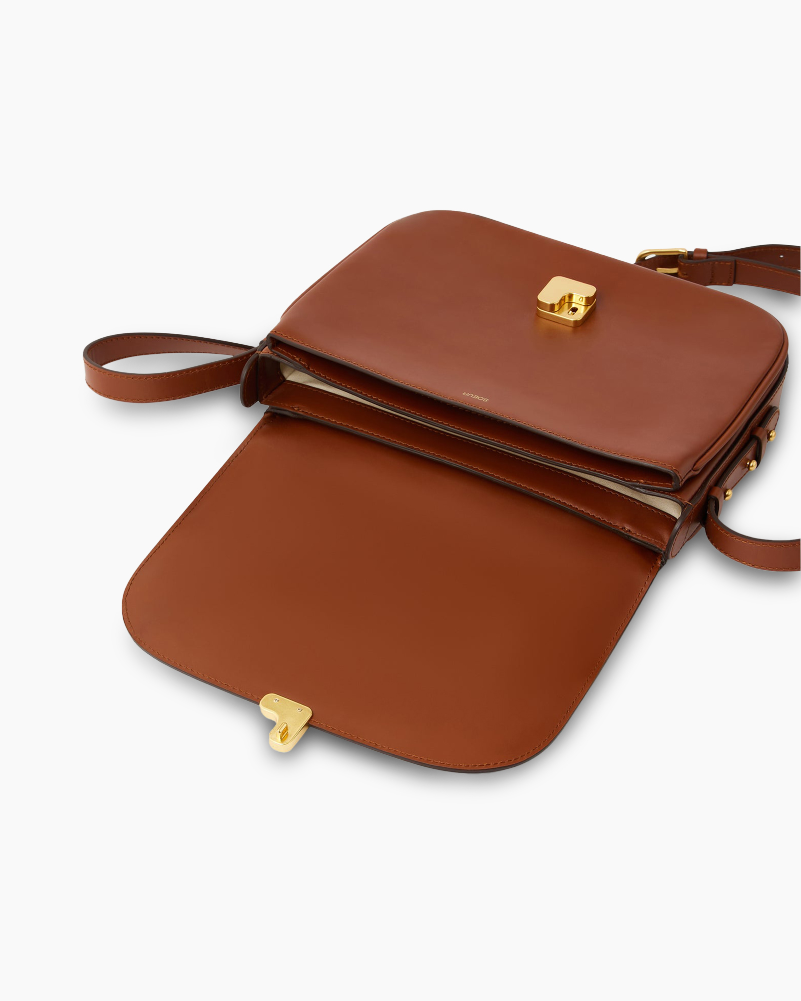 handbag, crossbody, brown, leather, gold hardware