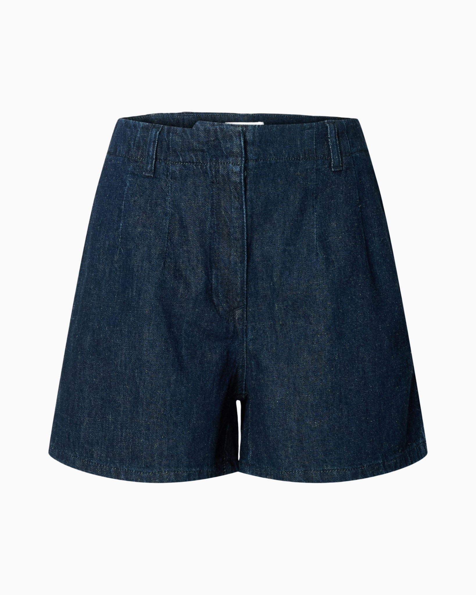 denim, shorts, high-waist, solid, jean fabric