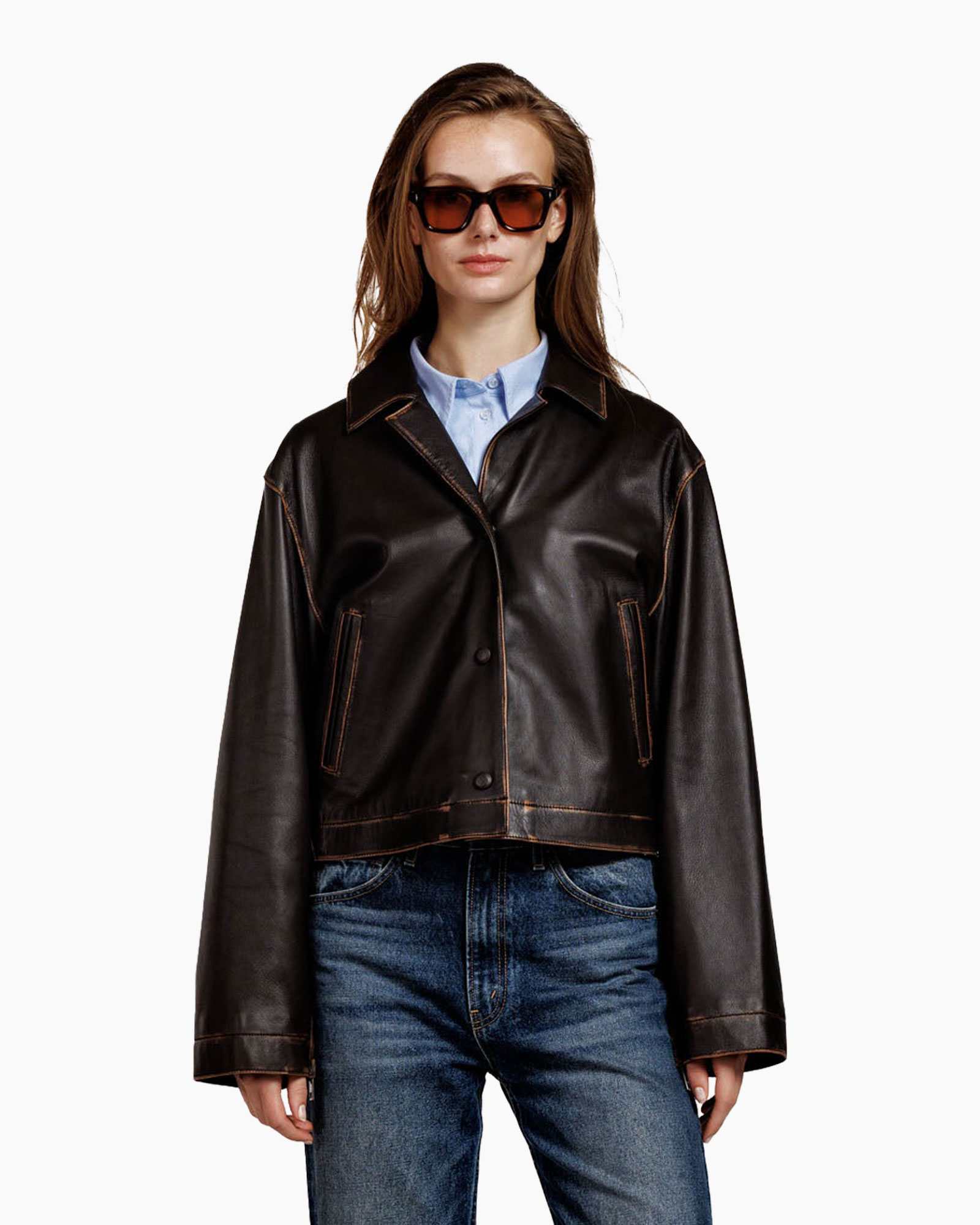 Coat, Jacket, Jeans, Person, Leather Jacket