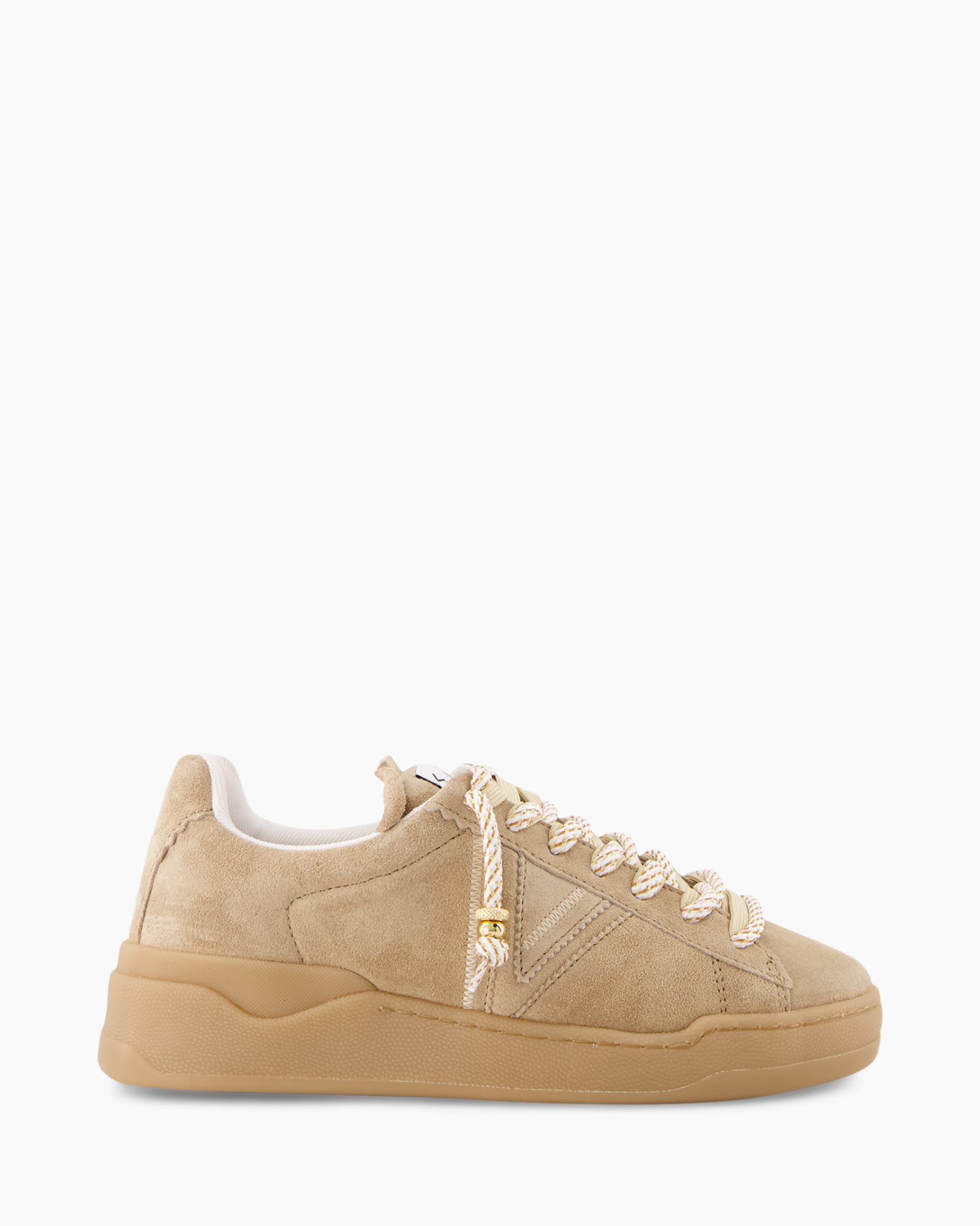 sneaker, suede, beige, low-cut, lace-up
