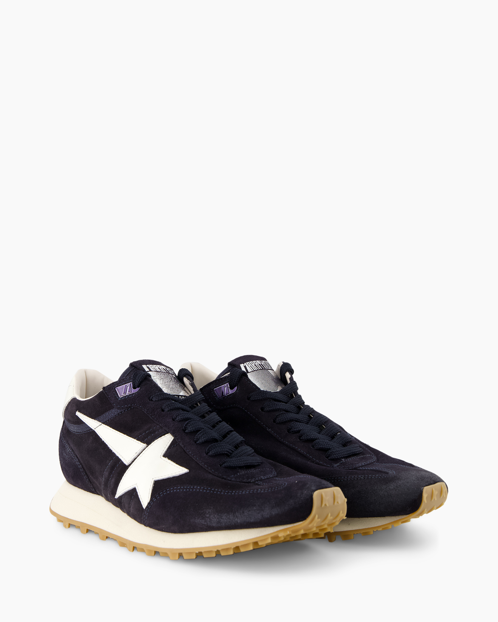 sneakers, navy, suede, white star, gum sole