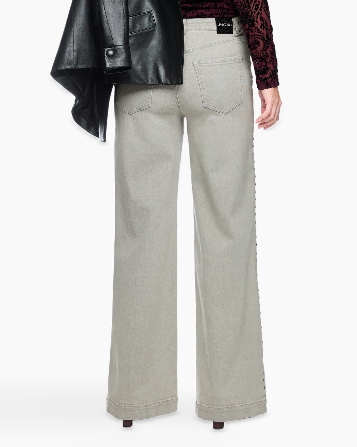 pants, trousers, wide-leg, beige, denim-like