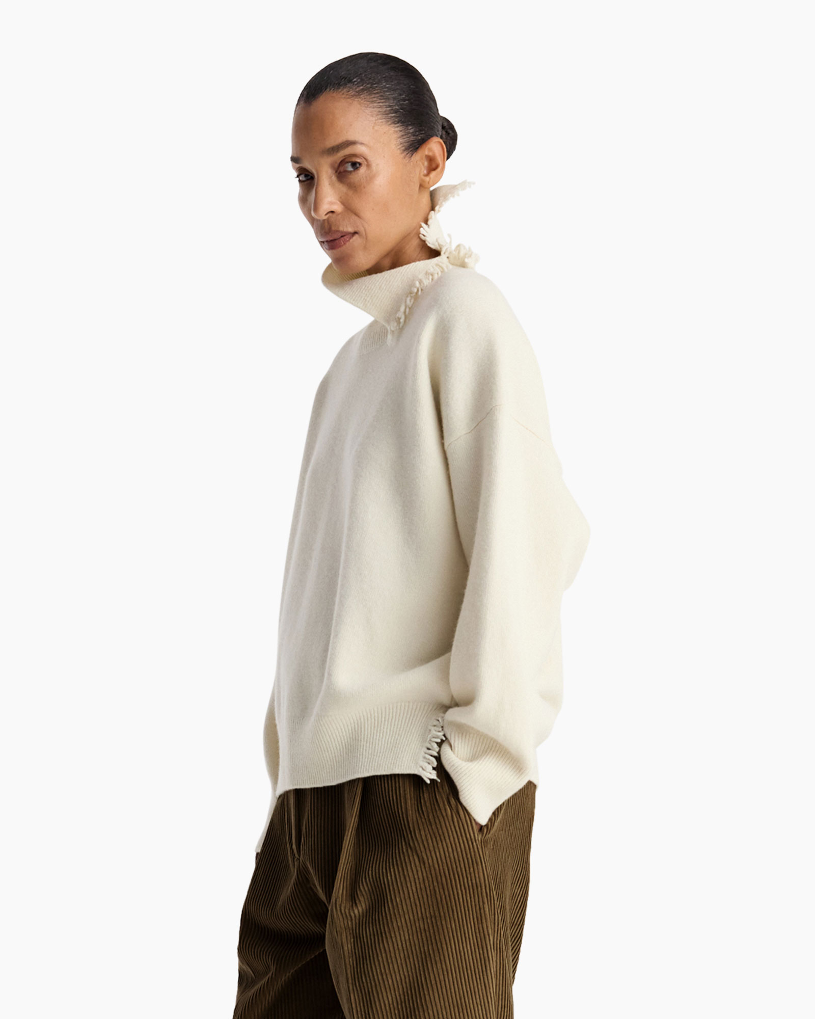 sweater, turtleneck, knitwear, cream, oversized
