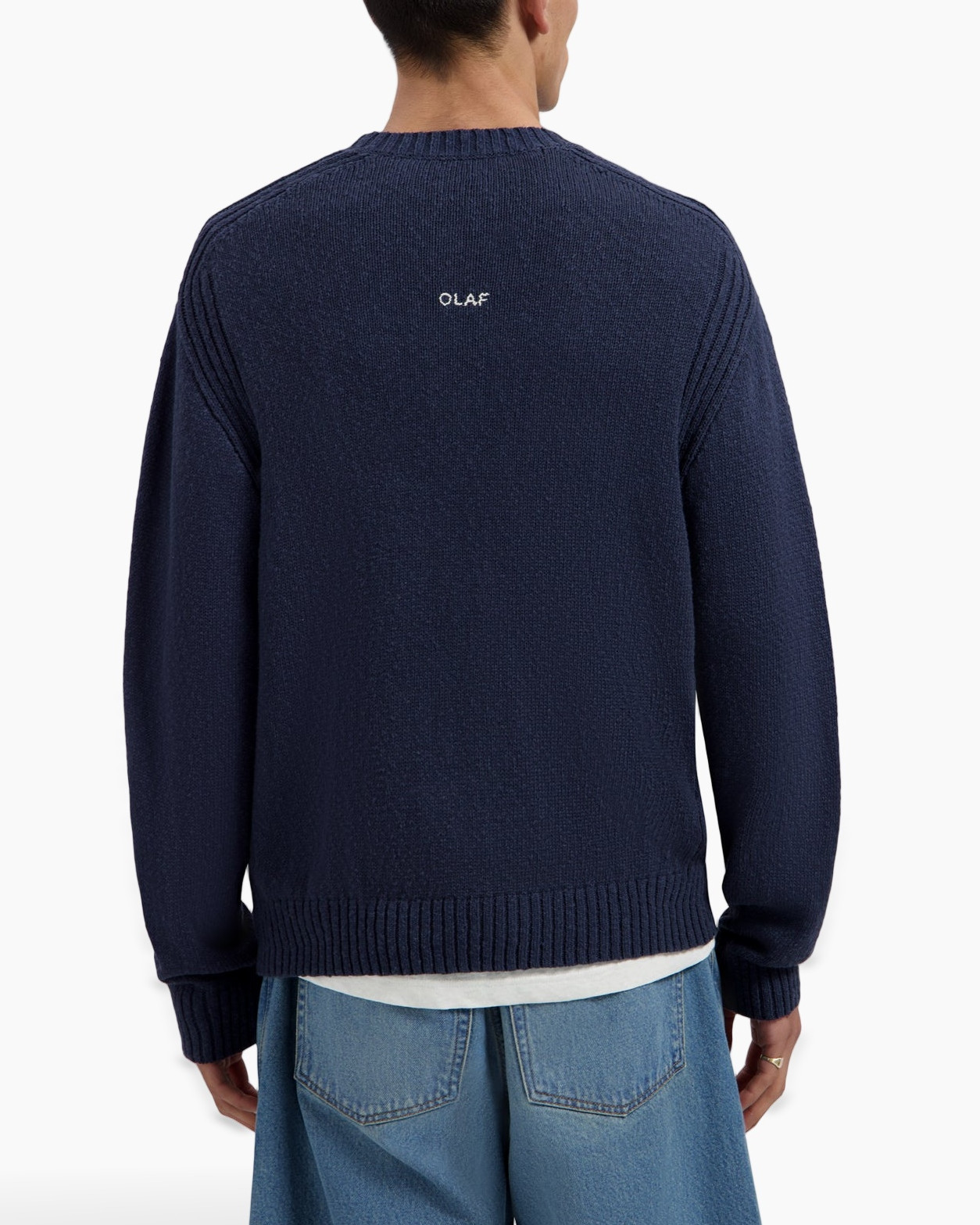 sweater, knit, navy, crew neck, layering