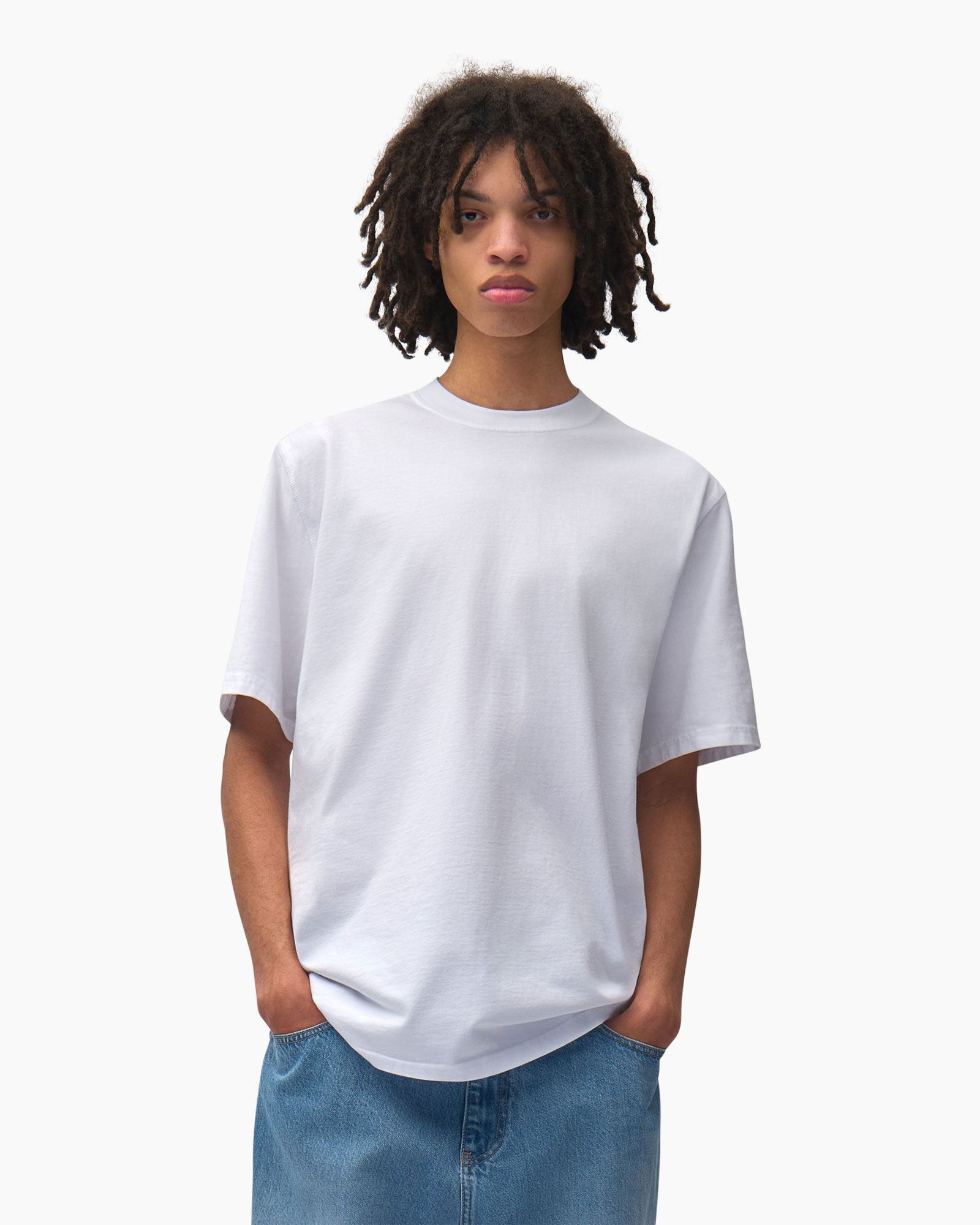 t-shirt, crew neck, short sleeves, white, cotton