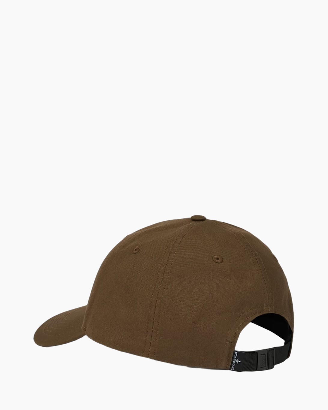 baseball cap, brown, adjustable, six-panel, curved brim, baseball cap, brown, adjustable strap, six-panel, back view