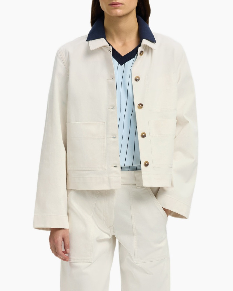 jacket, casual, beige, collared, pockets