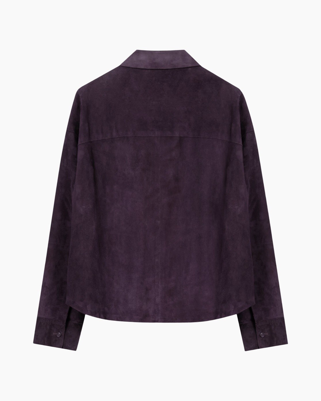 purple, suede, jacket, back, long-sleeve