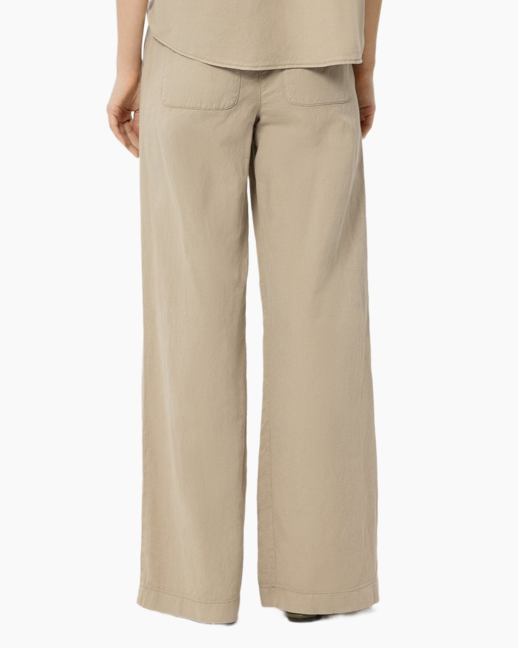 pants, trousers, beige, wide-leg, back pockets