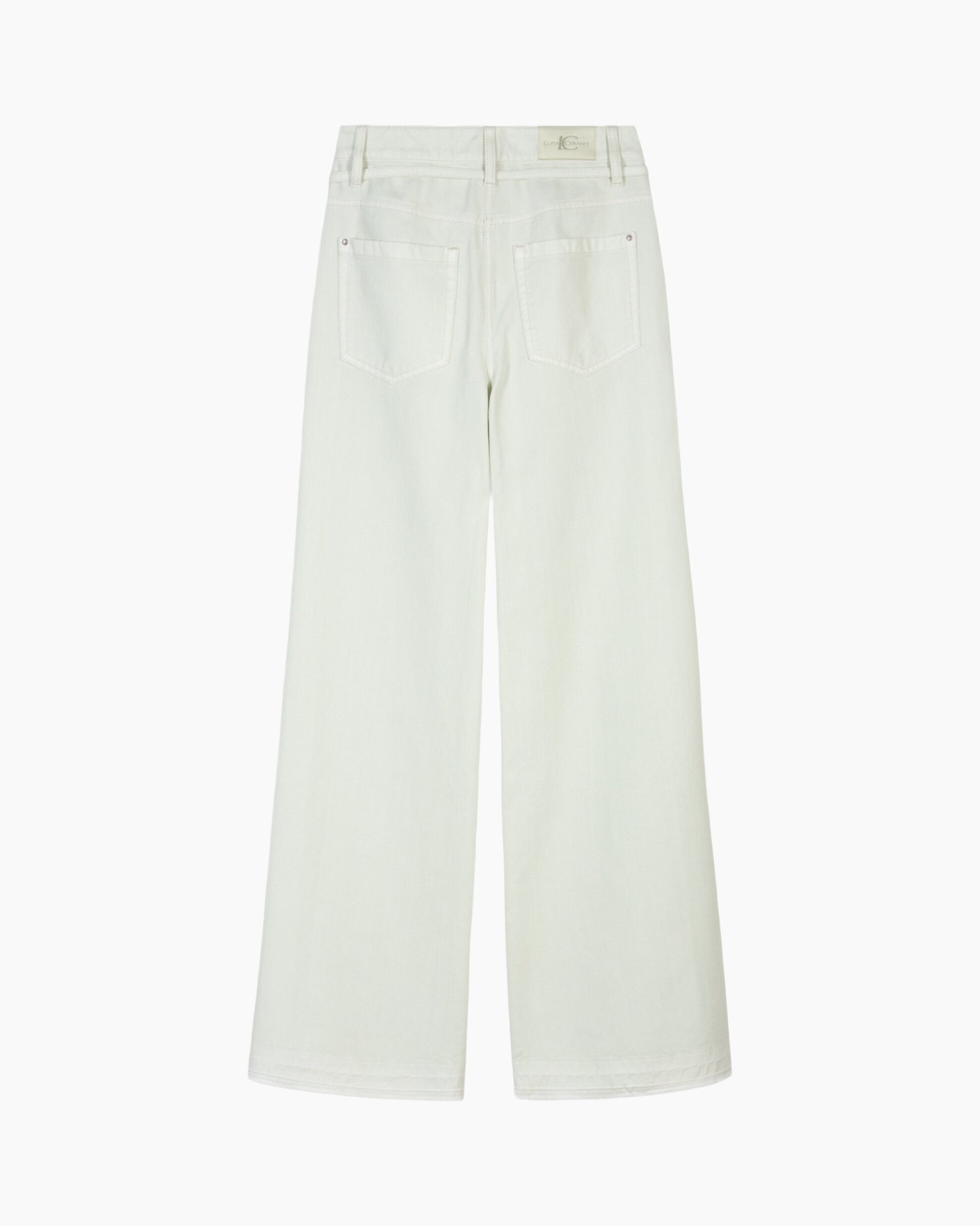 pants,  jeans, back pockets, white, wide-leg