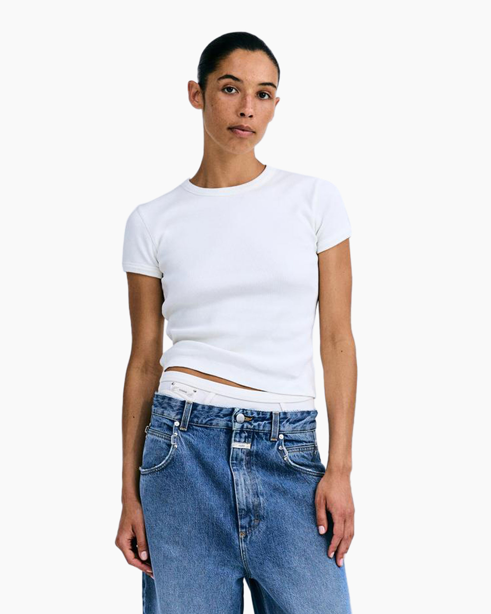 T-Shirt, Pants, Person, Jeans, Sleeve