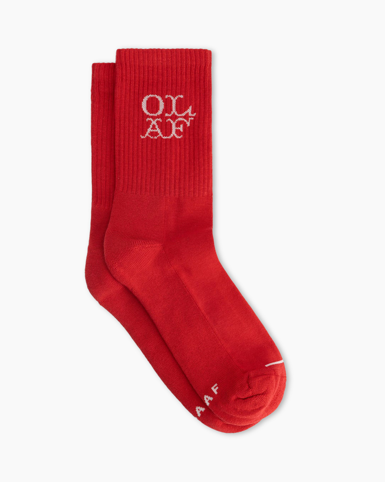 socks, crew socks, red, ribbed, logo