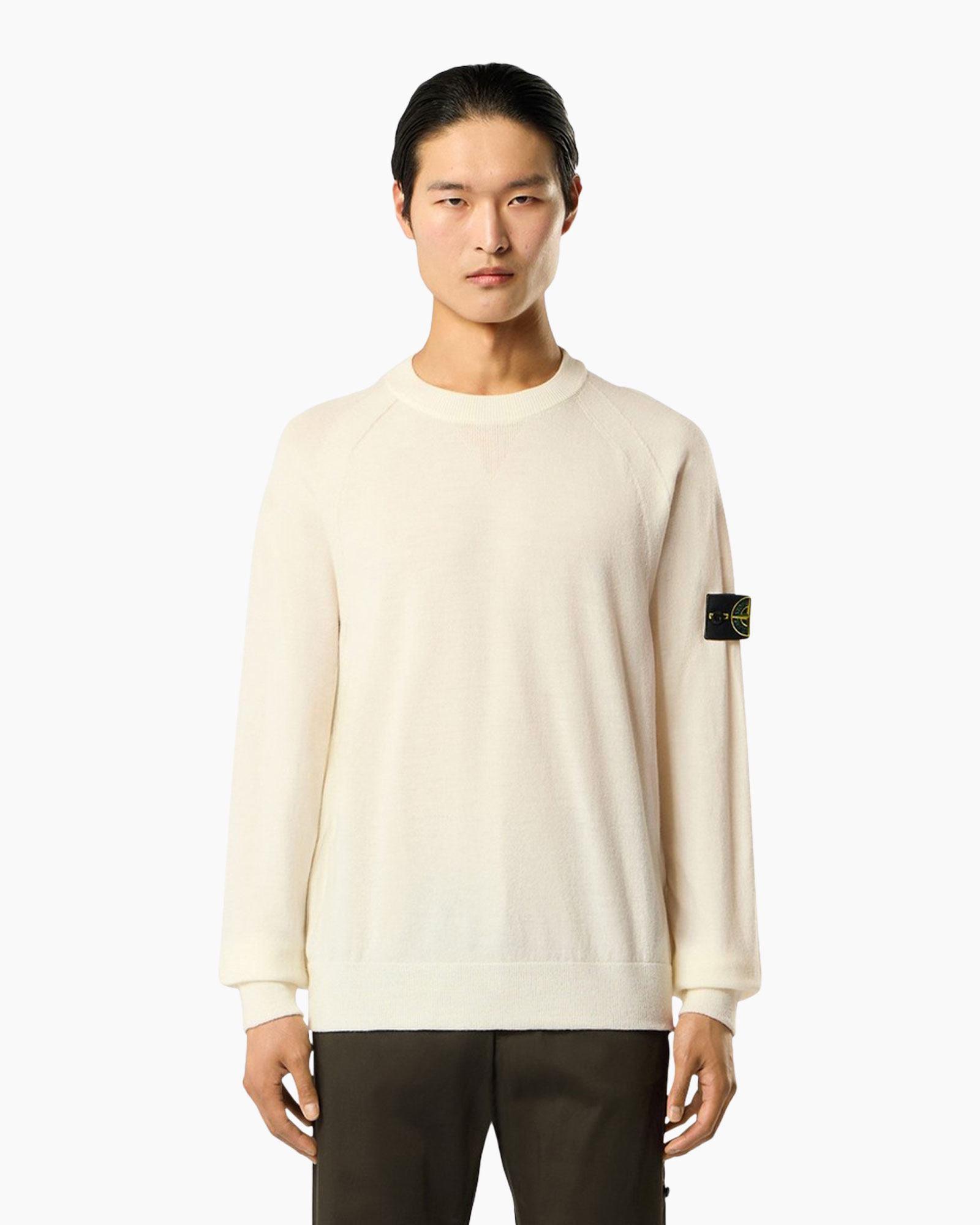 sweatshirt, cream, longsleeve, crewneck, patch