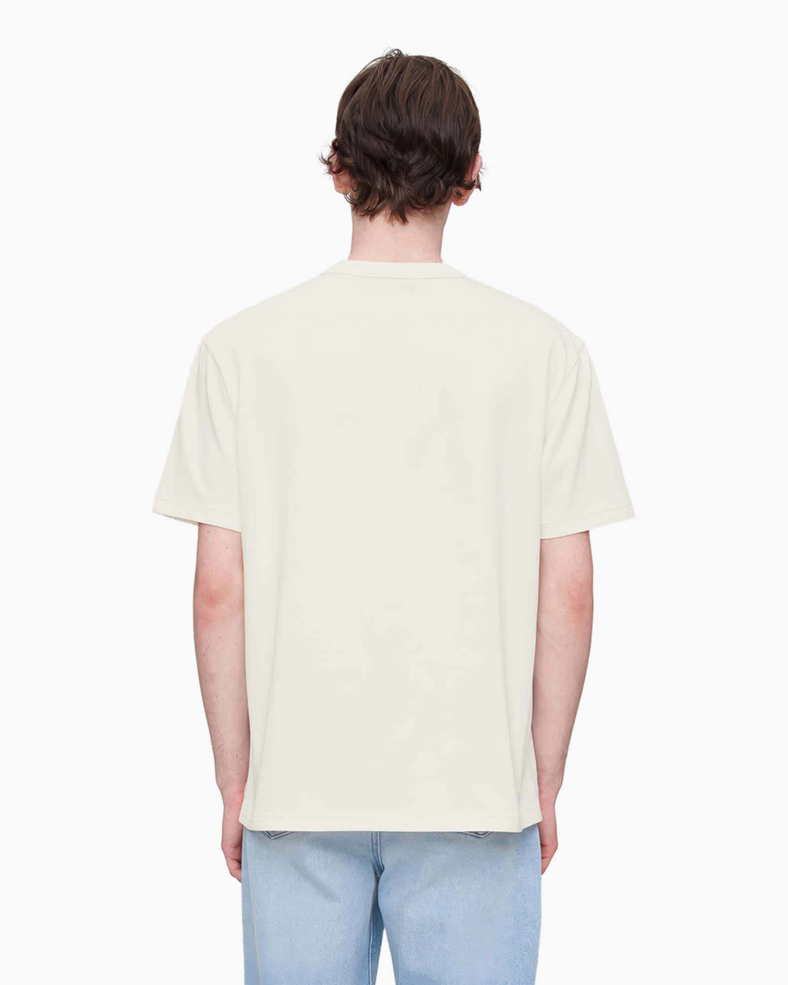 t-shirt, crew neck, short sleeve, beige, basic top