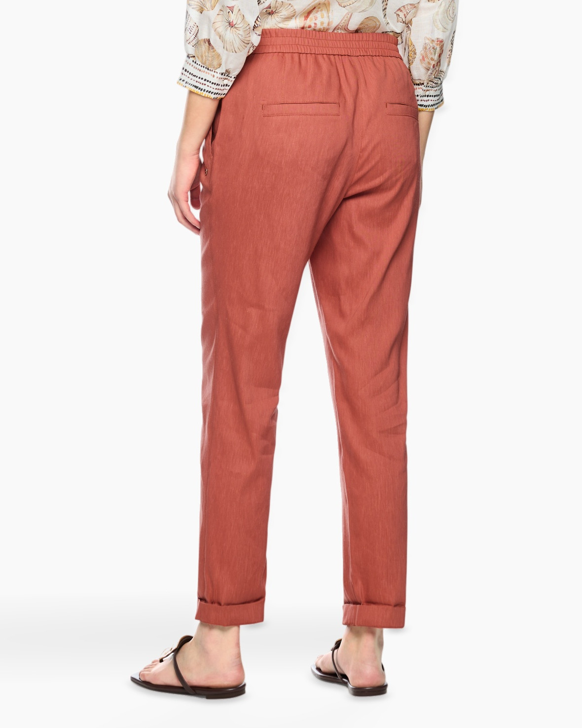 pants, linen, rust, relaxed-fit, rolled-cuff