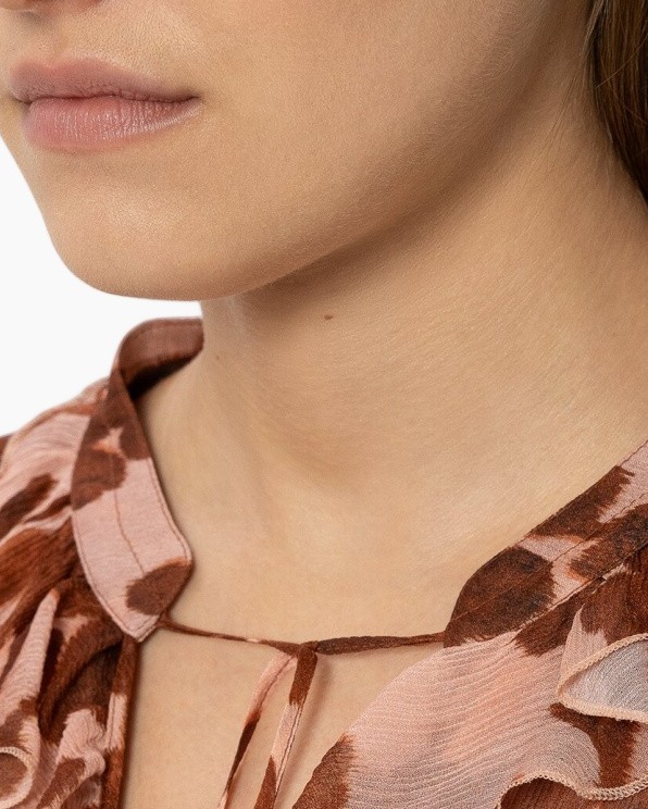 neckline, collar, statement necklace, polyester, pink-brown floral