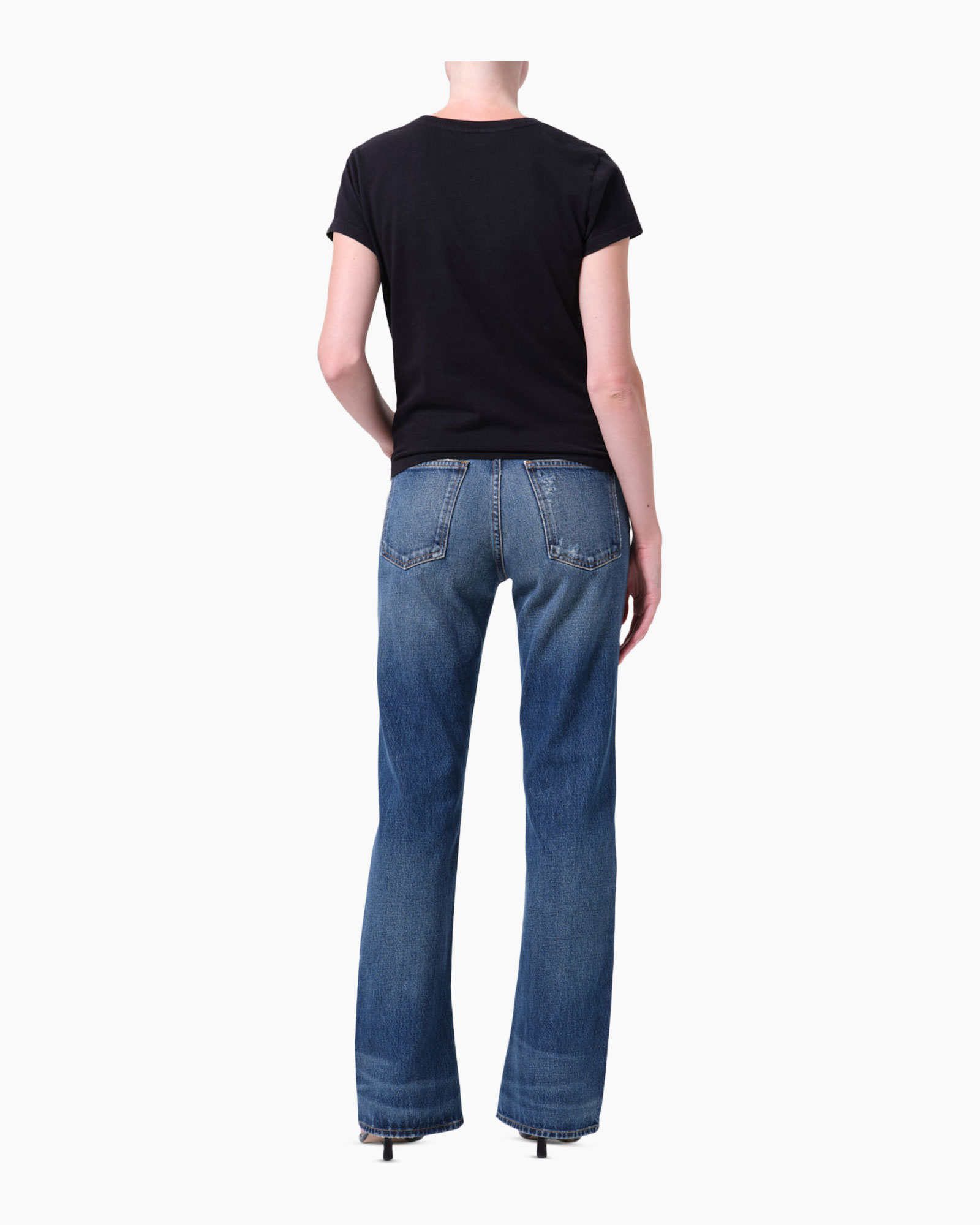 jeans, denim, wideleg, flat front, blue