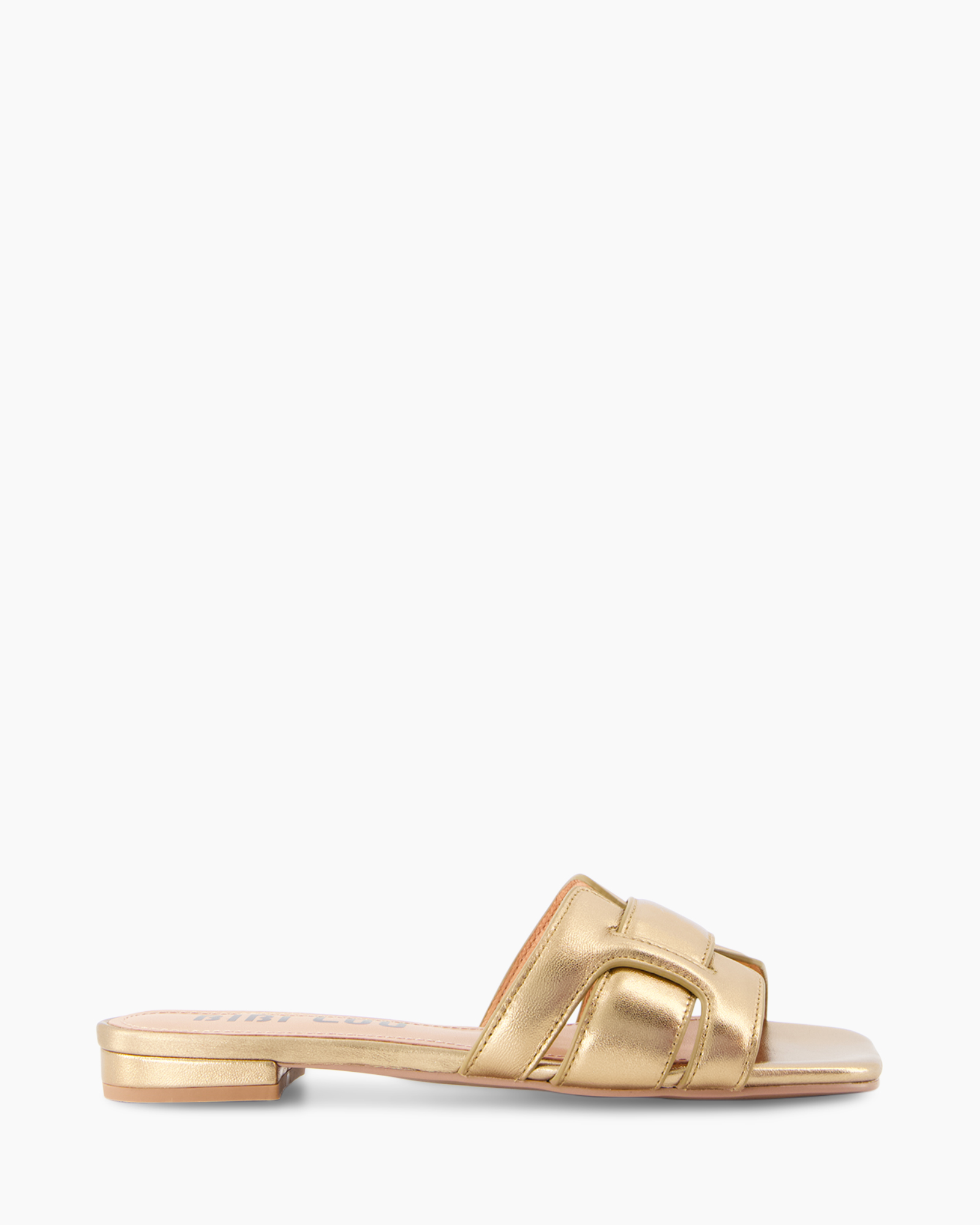open toe, slip-on, gold, sandals, flat heel