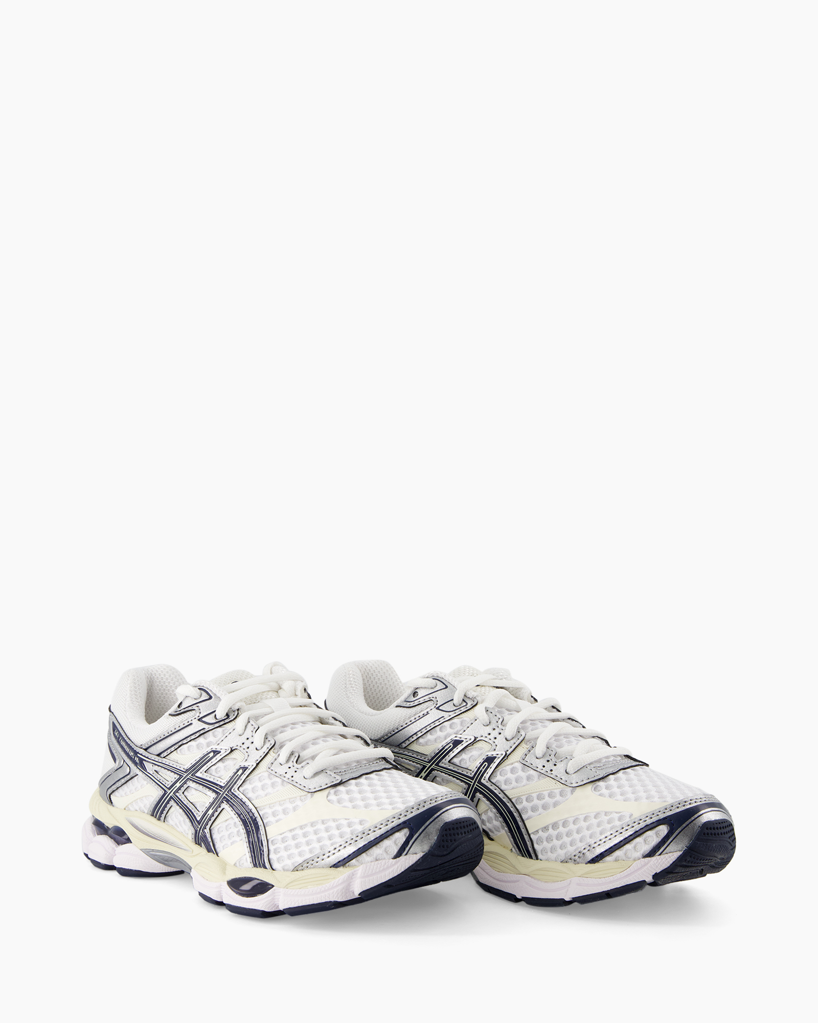 running shoe, athletic sneaker, mesh upper, white tone, multicolor sole