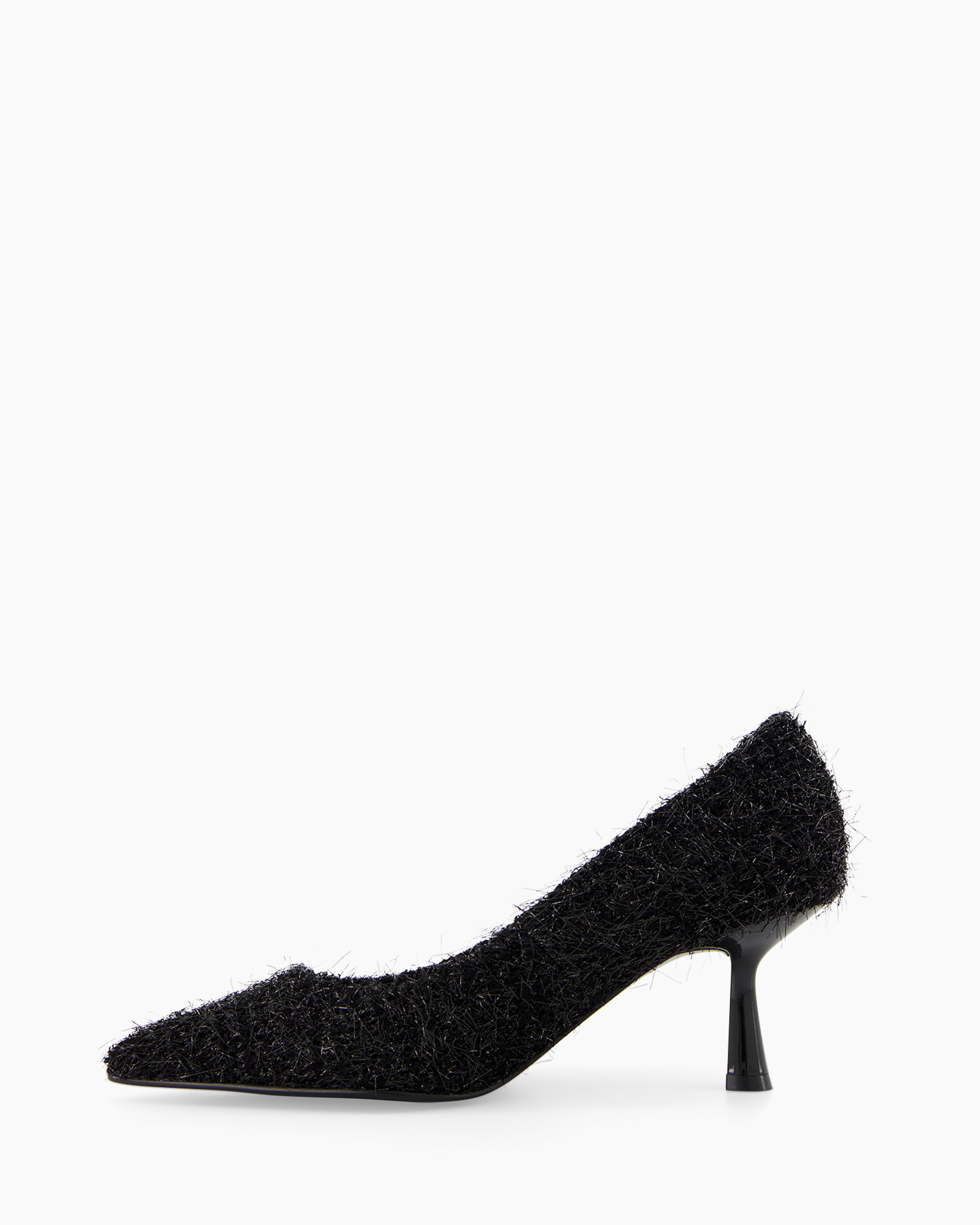 Pump Tinsel Fabric Zwart