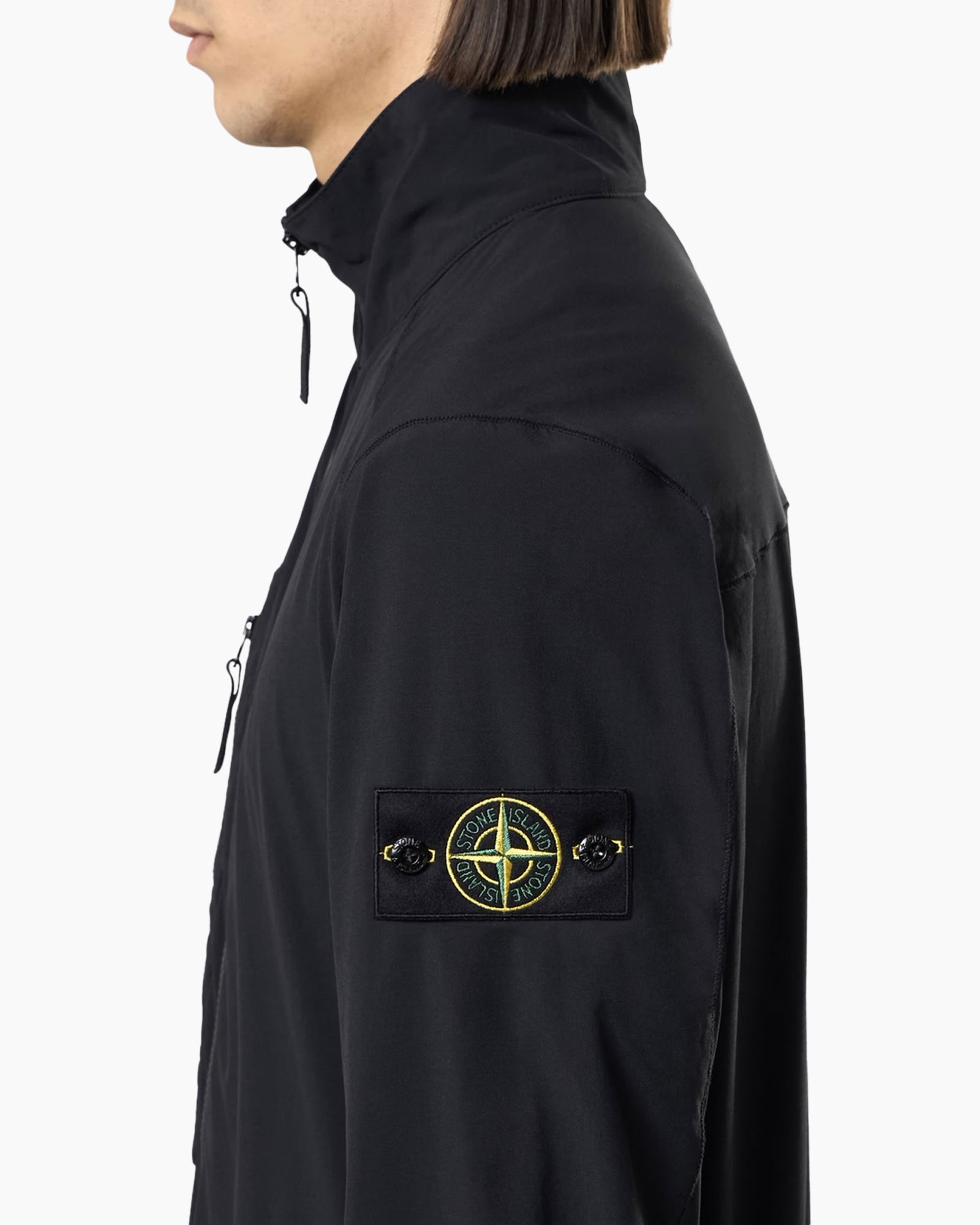 jacket, windbreaker, patch logo, black, zipper