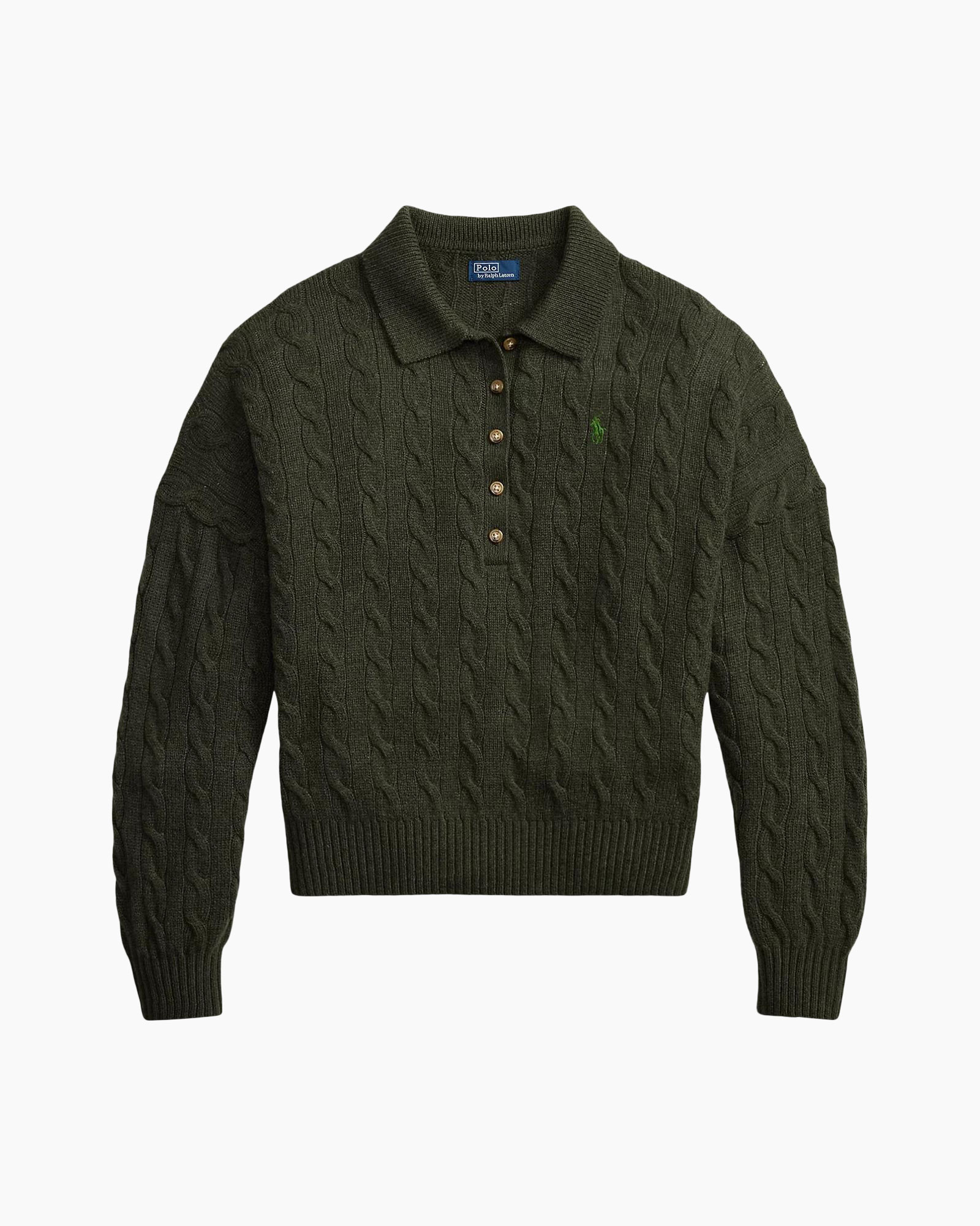 knit sweater, cable knit, polo hoodie?, long sleeve sweater, olive green