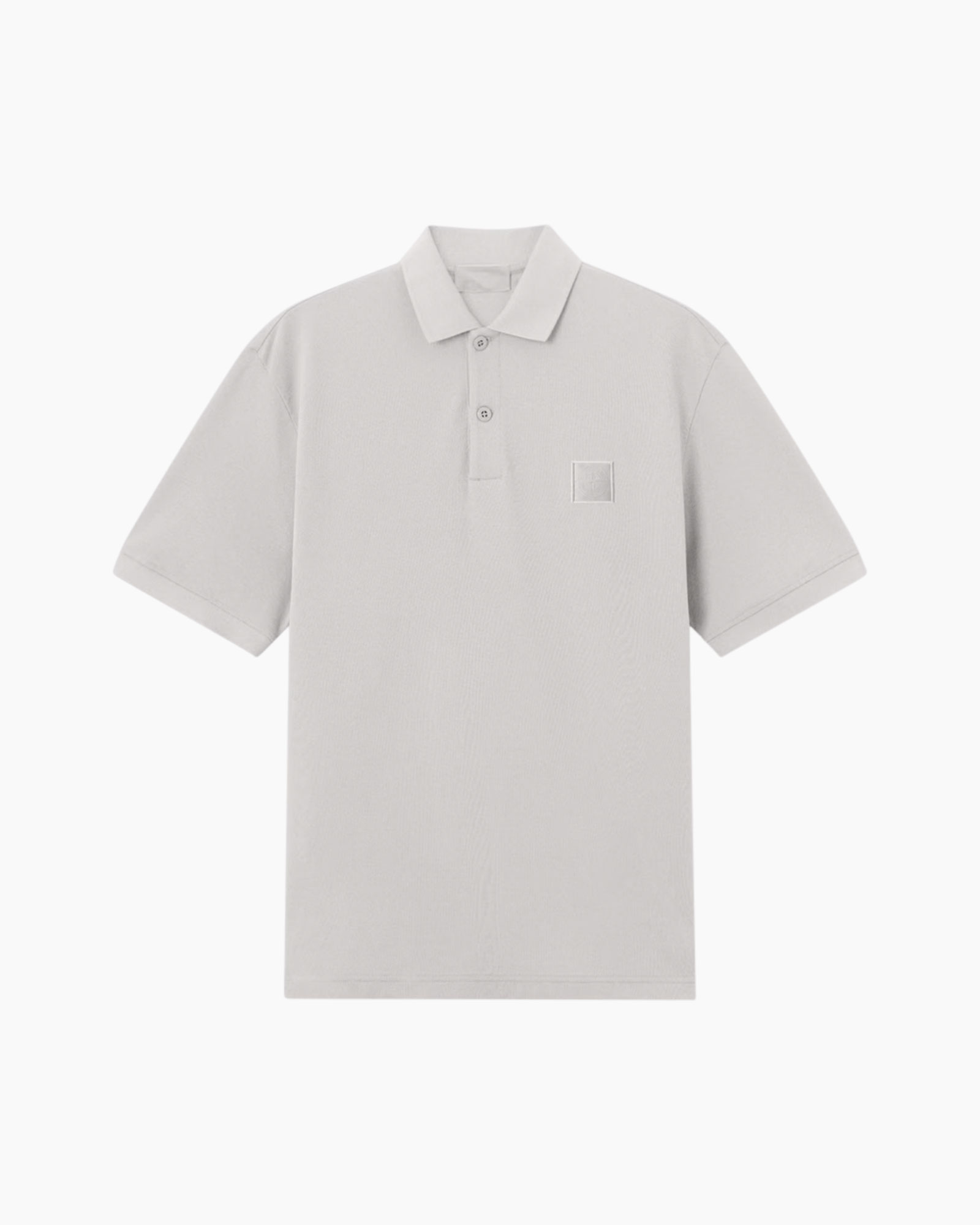 polo shirt, short sleeve, polo, knit polo, plain gray