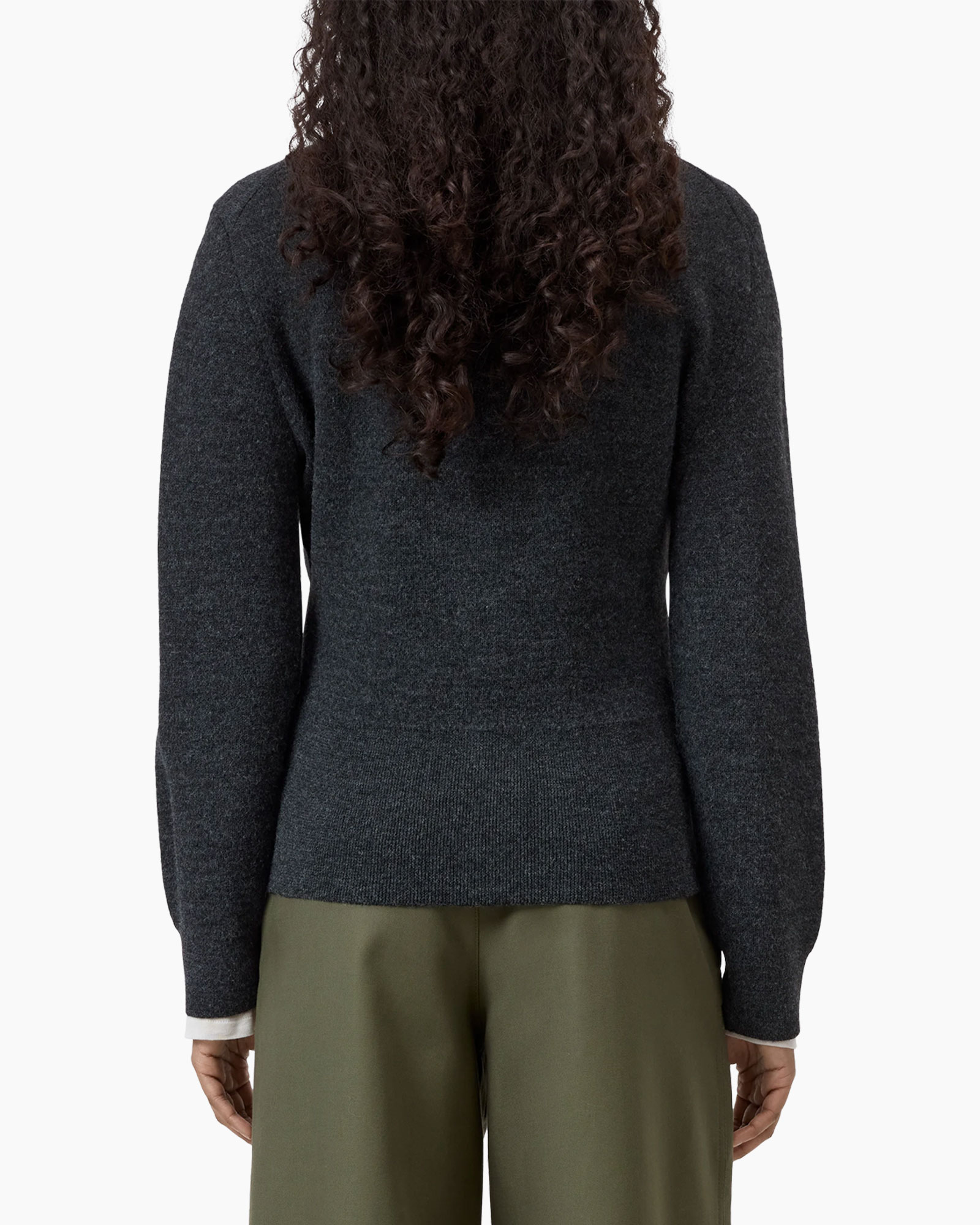 cardigan, knit, dark gray, button-up, long-sleeve