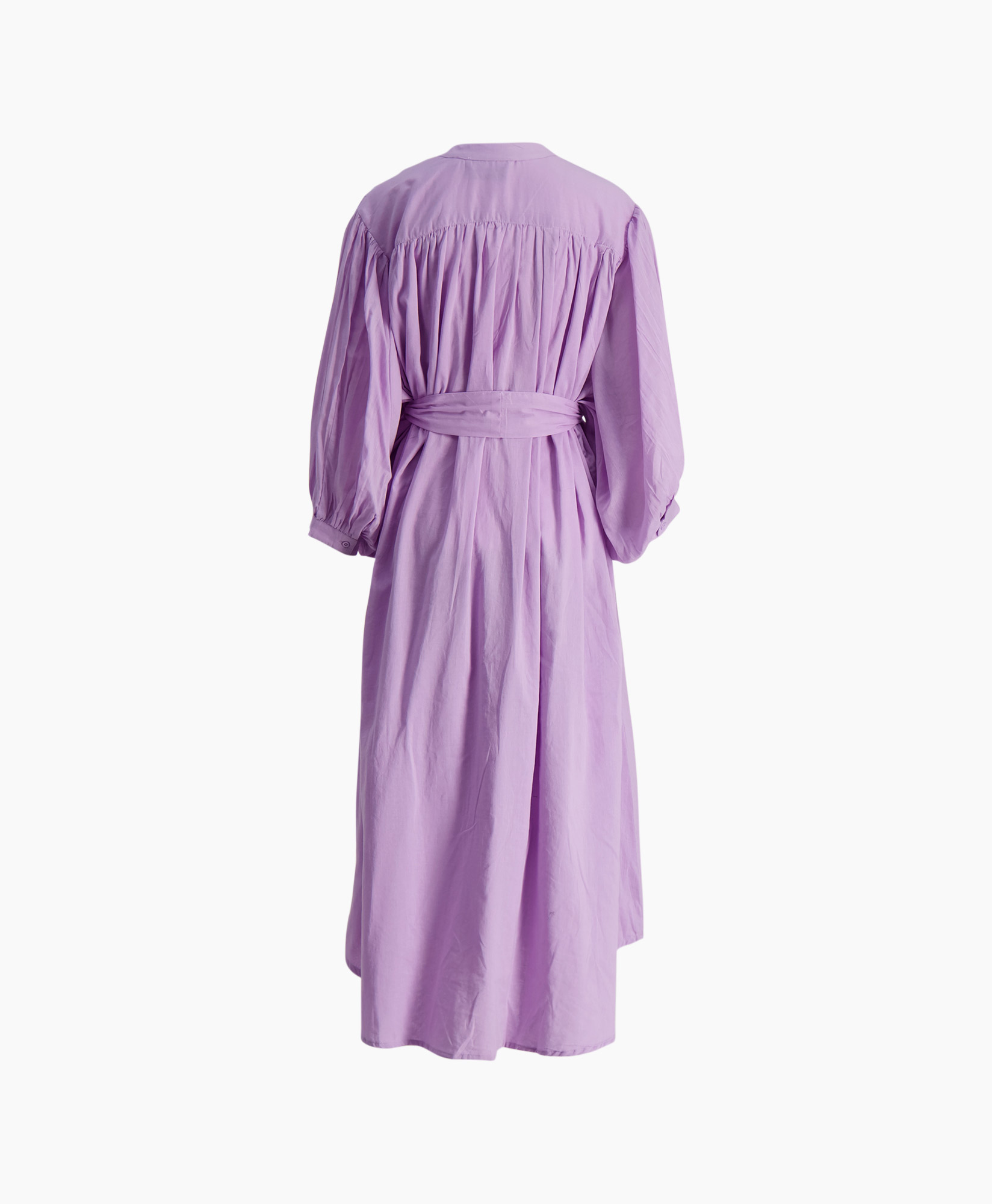 dress, linen, lavender, long, belted
