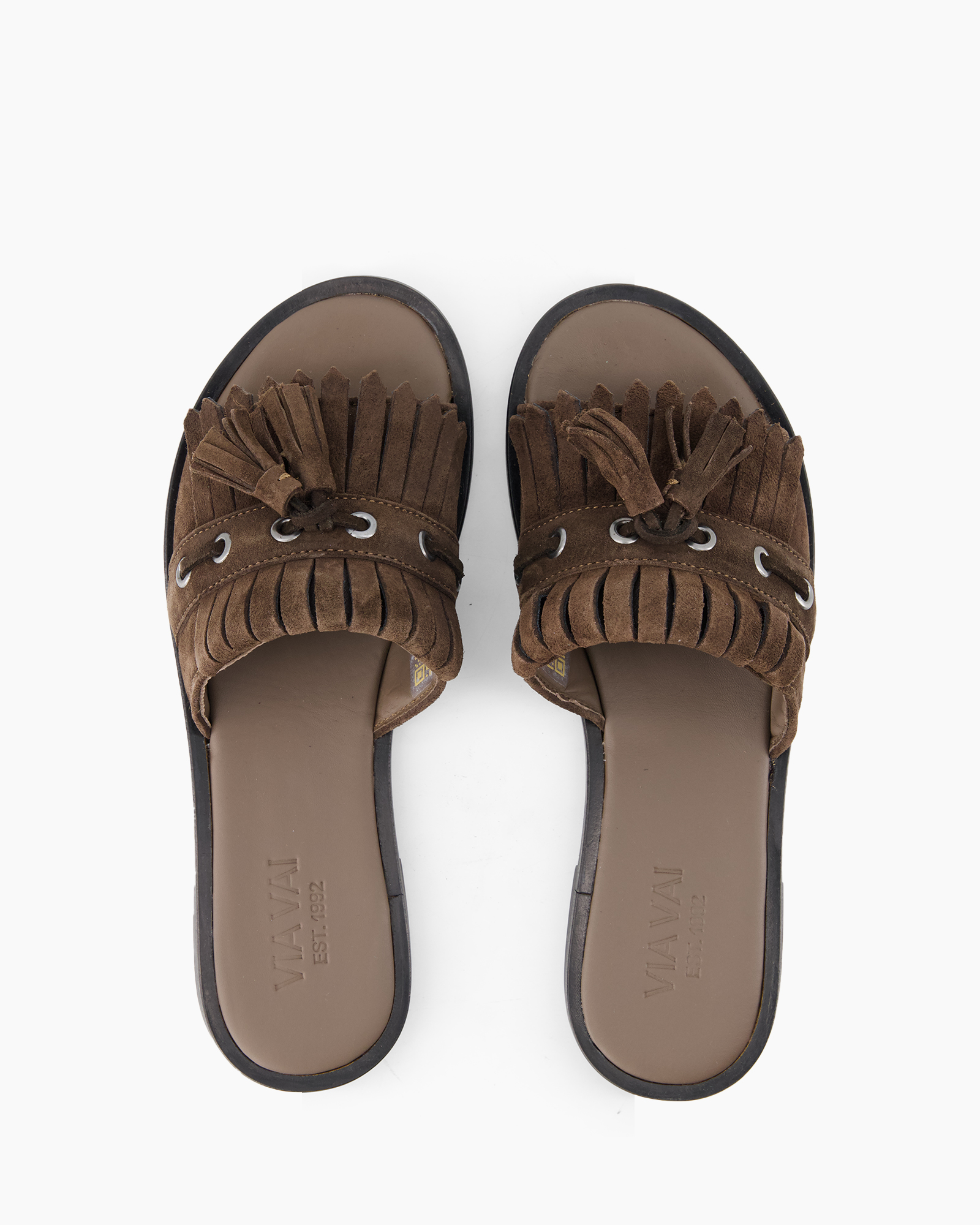 sandals, fringe, moccasin, brown, slip-on