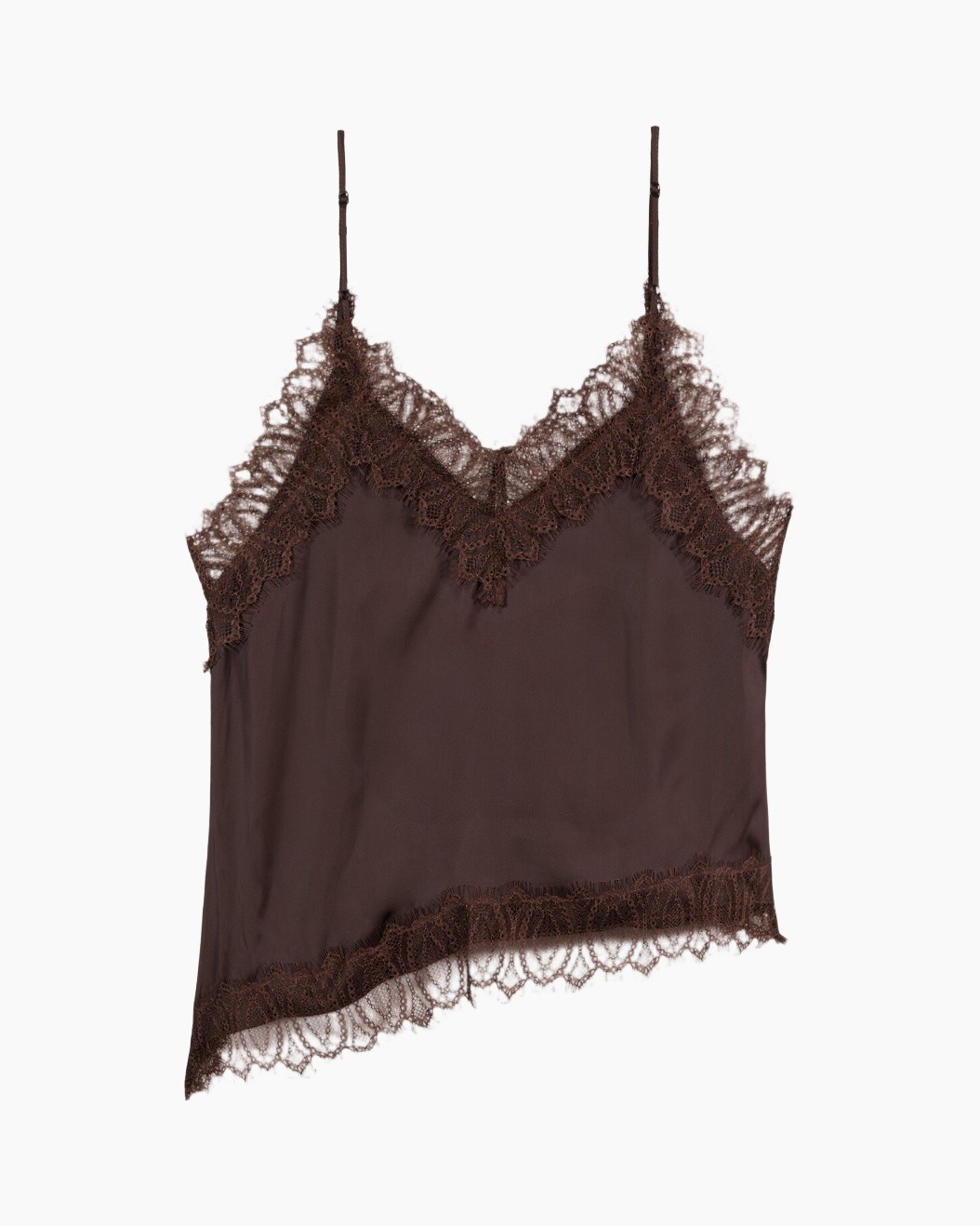 cami, lace, brown, spaghetti straps, top