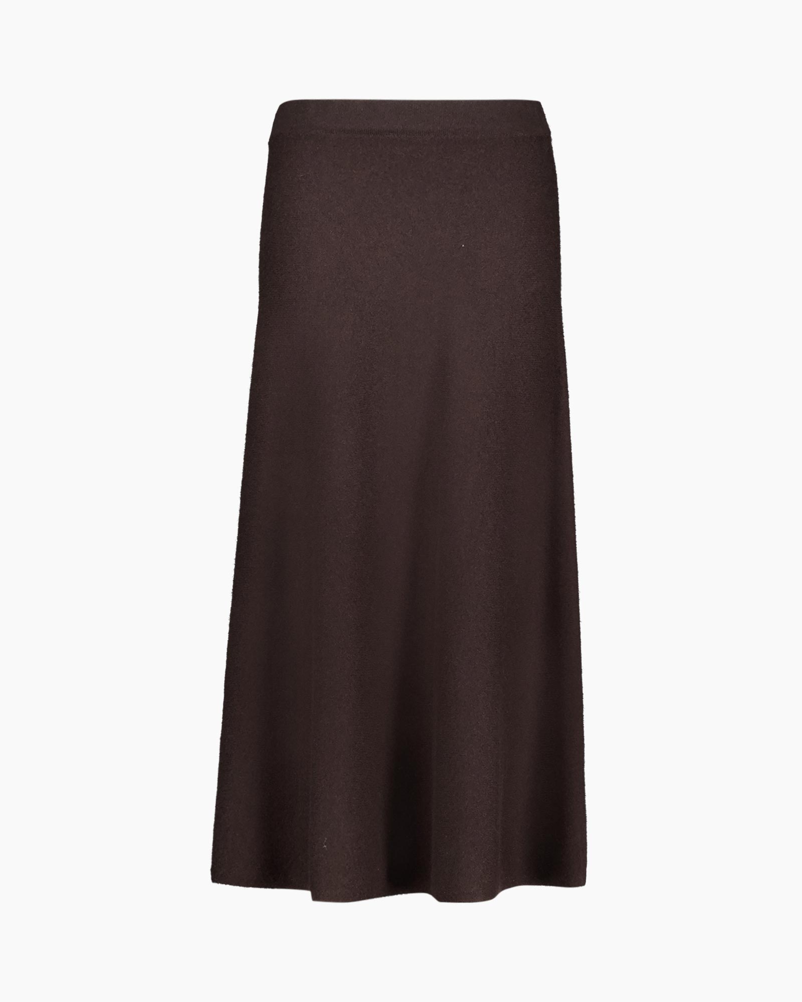 skirt, A-line, midi, brown, knit