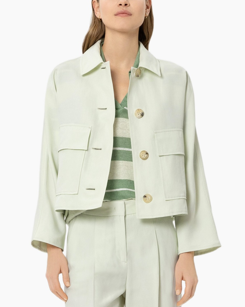 jacket, coat, linen, green, pockets
