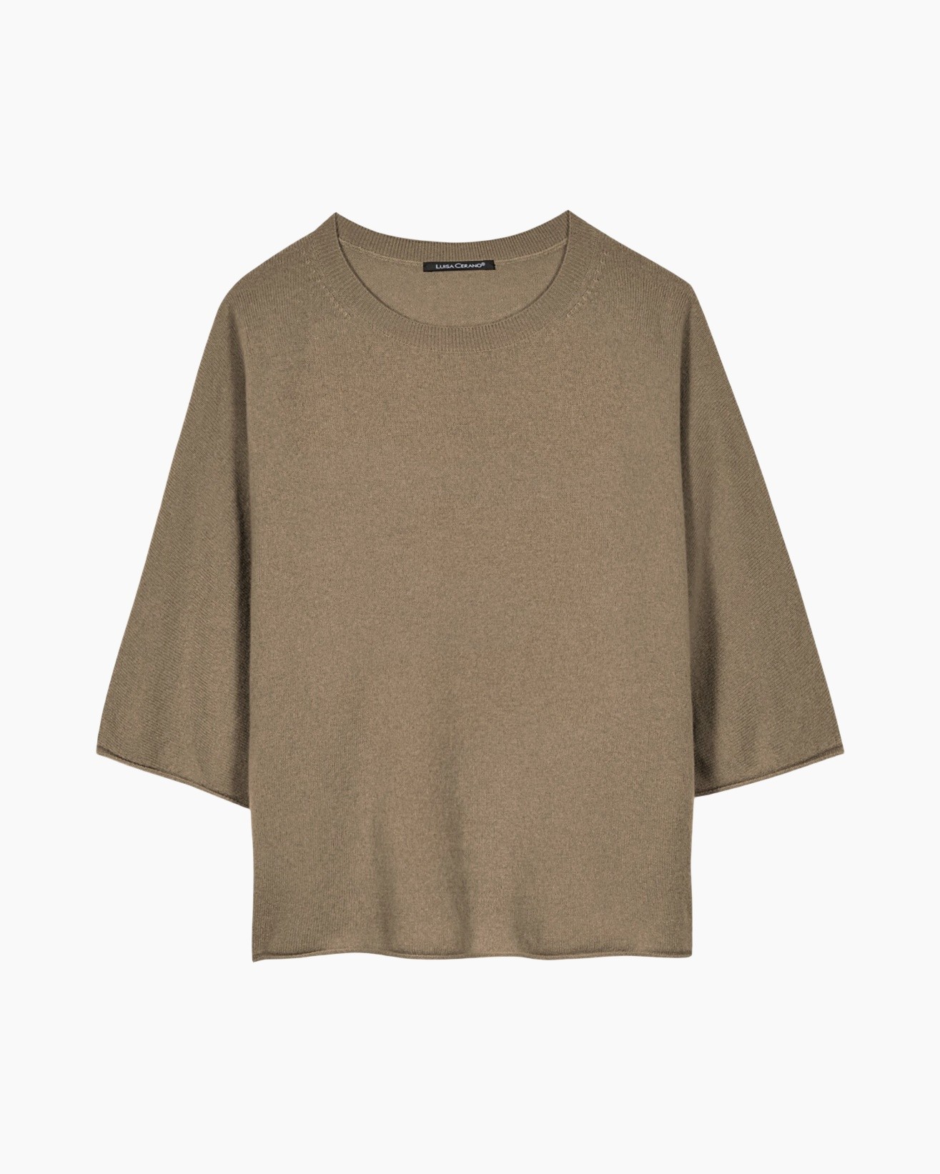 sweater, beige, knit, loose, crew-neck