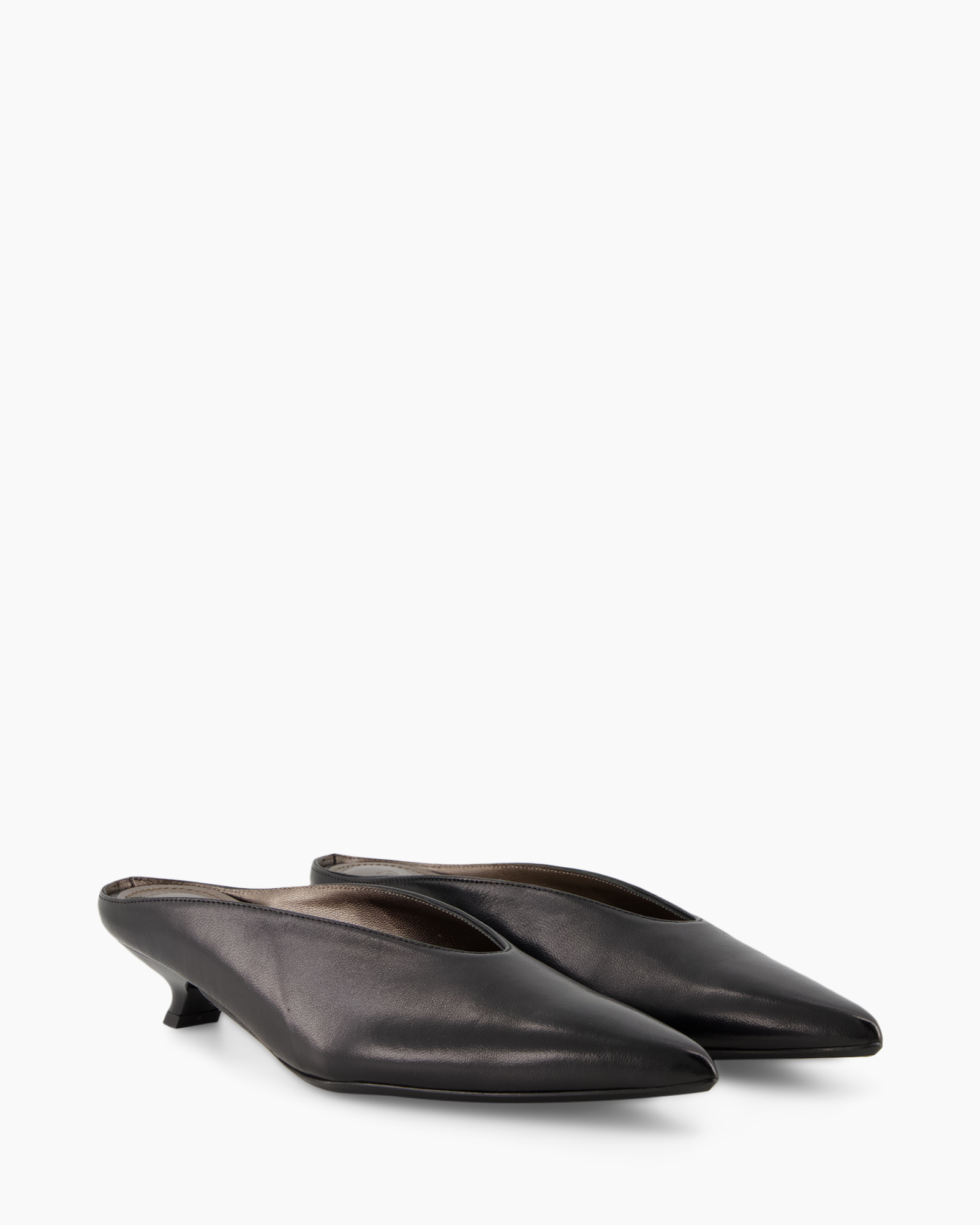 shoe, mule, black, leather, low-heel