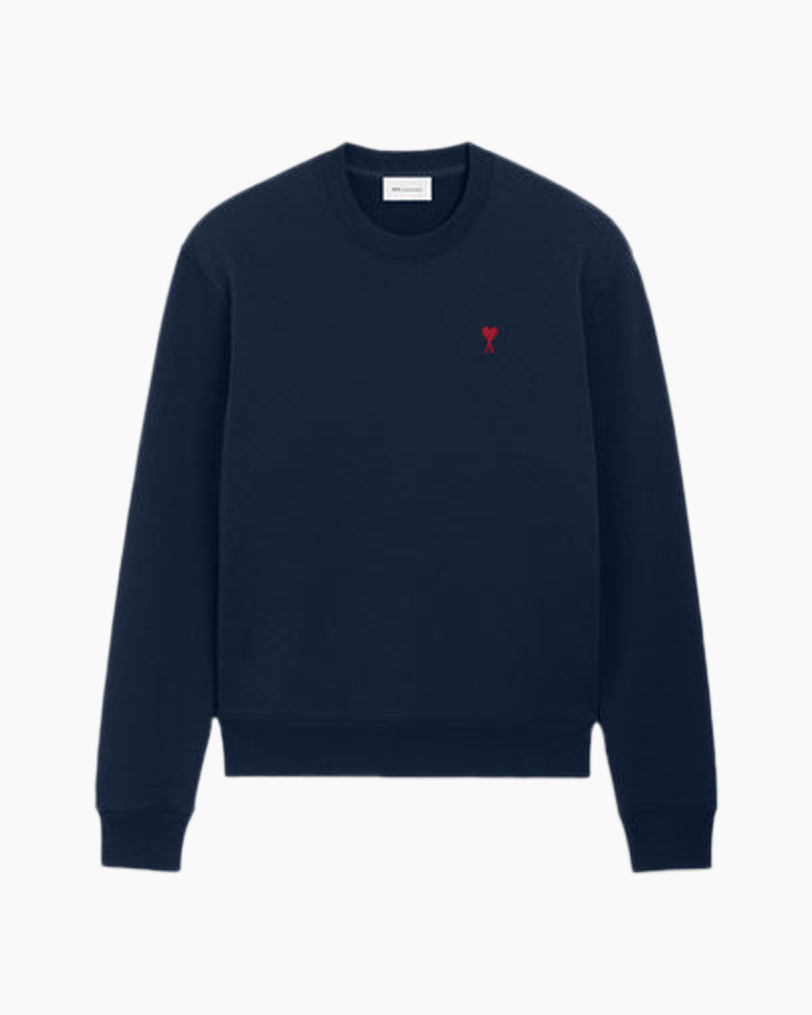 sweatshirt, navy, long-sleeve, round-neck, small-crest